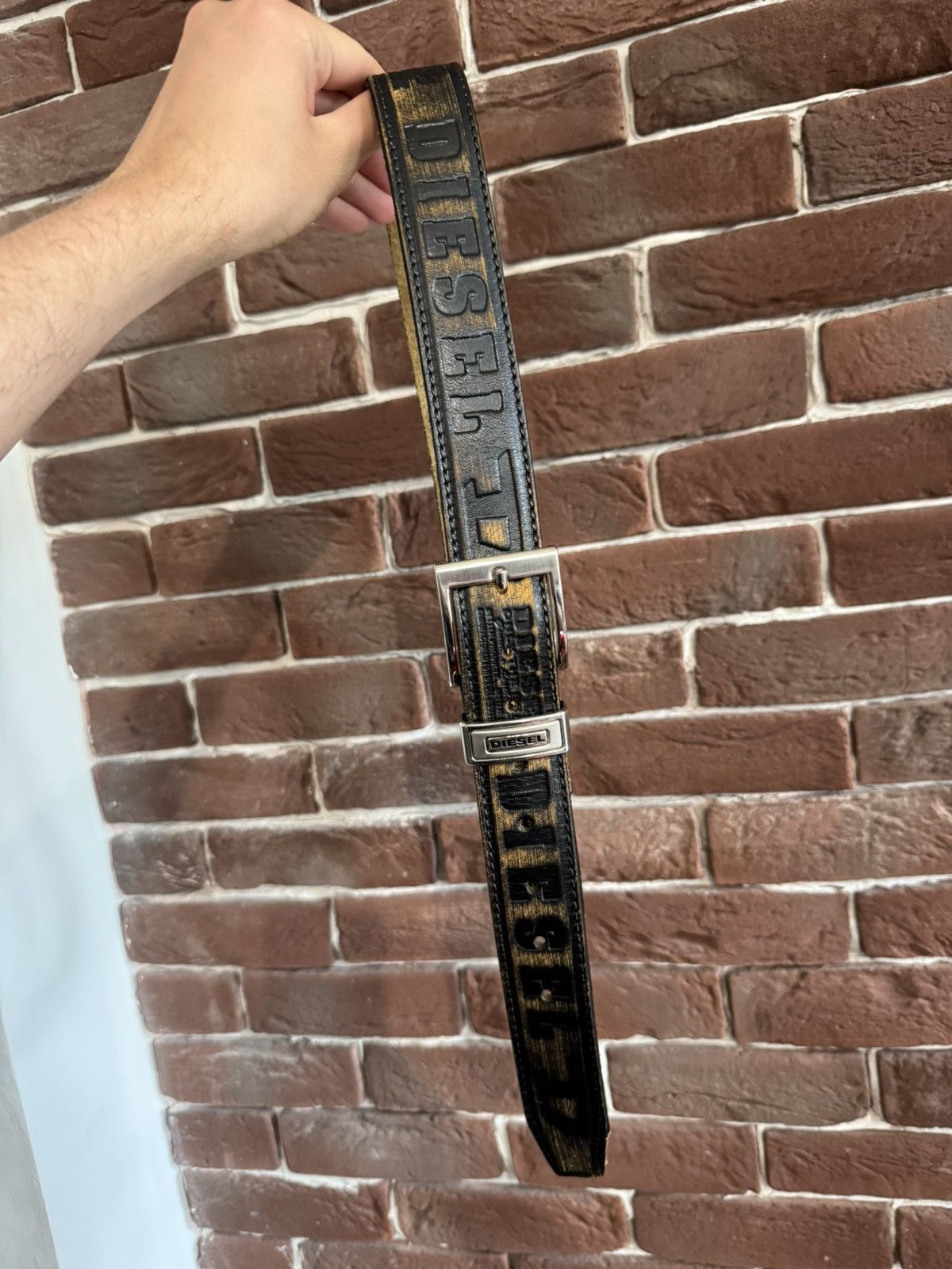 Diesel Diesel Logo Belt Black Leather Vintage Y2k Hype Buckle Rare Size 36 - 5 Thumbnail