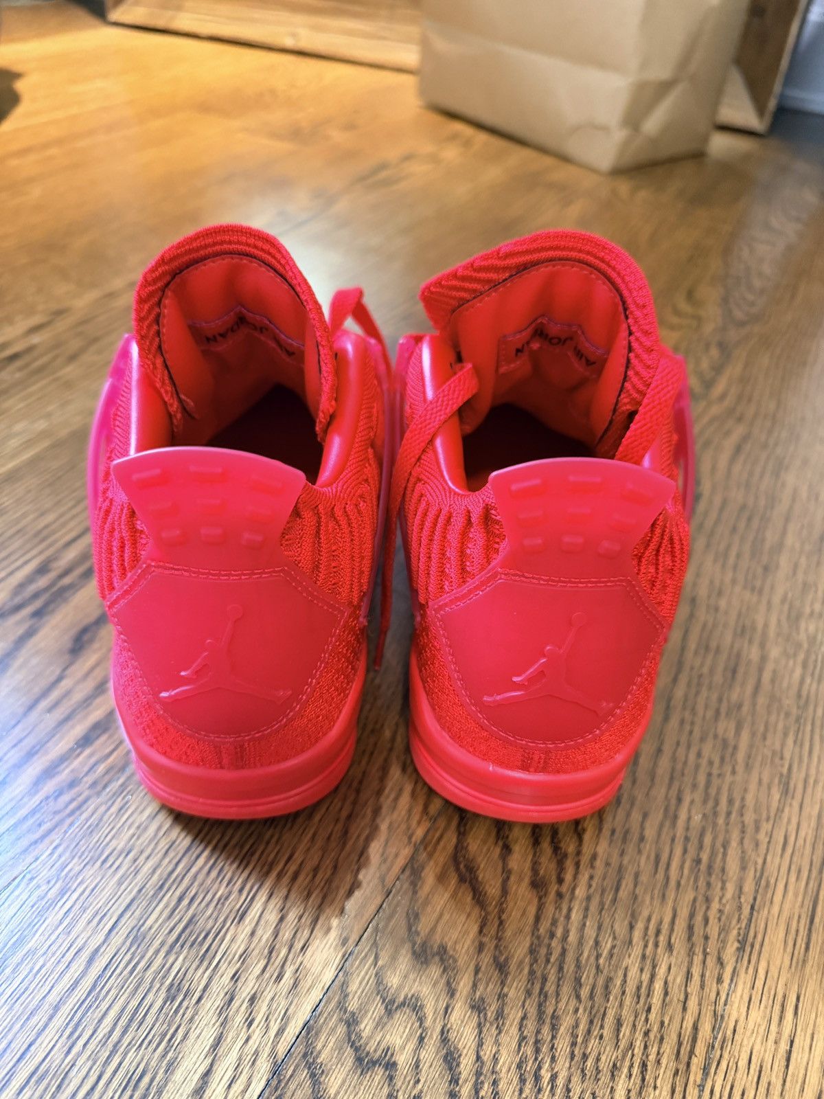 Nike Air Jordan 4 Flyknit “University Red” Triple Red Size US 8.5 / EU 41-42 - 4 Thumbnail