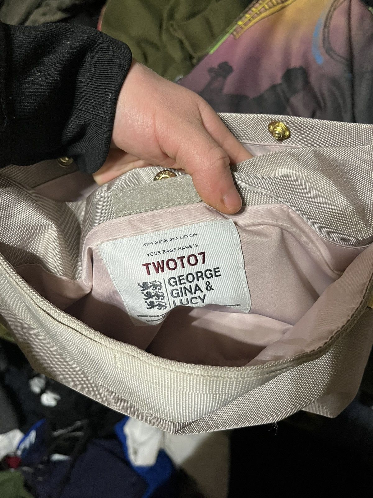George Gina & Lucy George Gina & Lucy "TWOTO7" Nylon Tote Bag Beige Y2K Vintage Size ONE SIZE - 13 Thumbnail