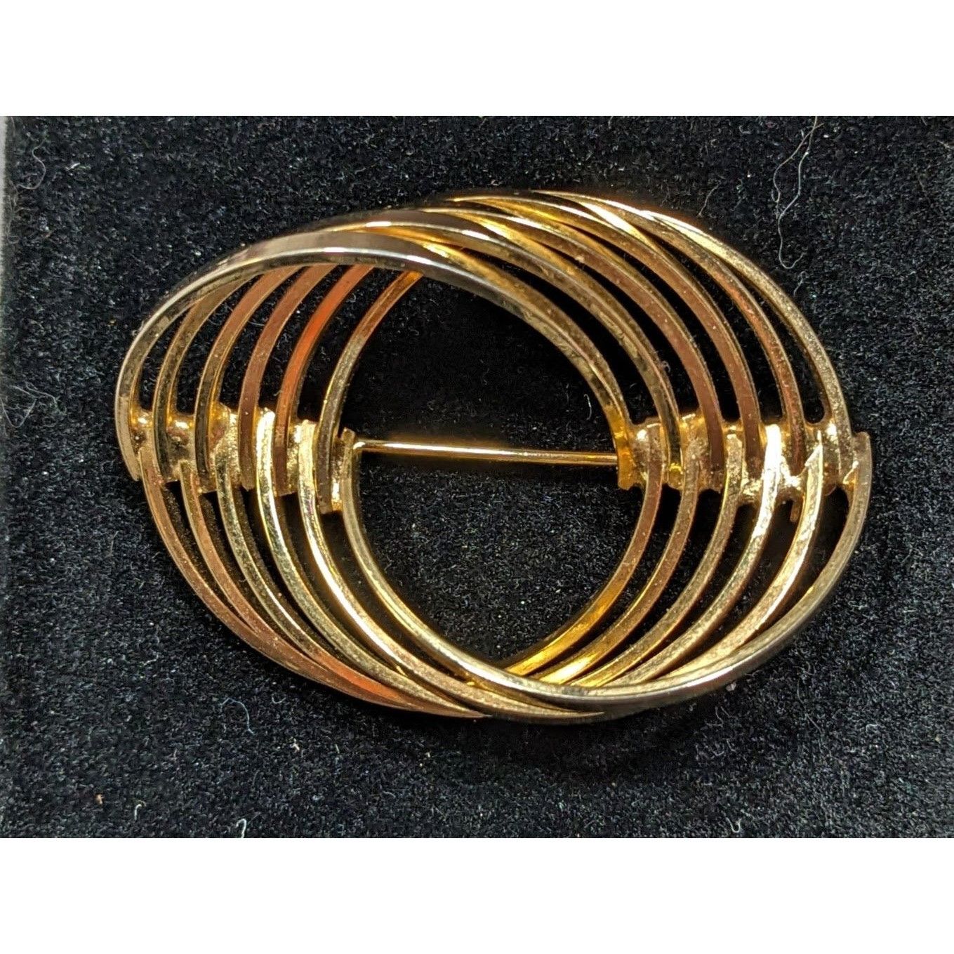 Other Vintage Interlocking Rig Gold Tone Brooch Size ONE SIZE - 3 Thumbnail