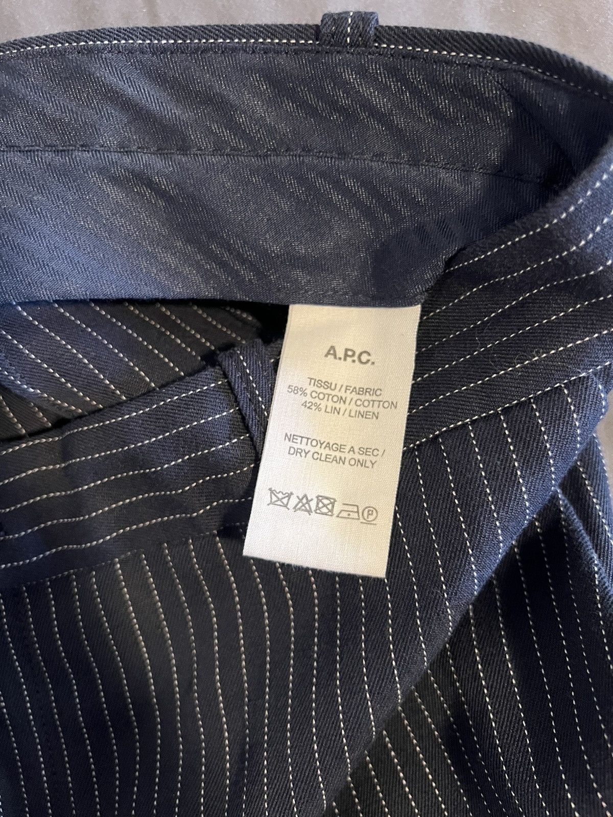 A.P.C. A.P.C Navy Blue Striped Pants Size US 31 - 4 Thumbnail