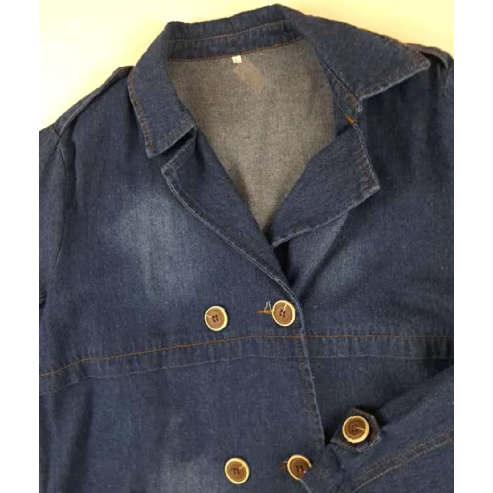 Doublet VINTAGE Woman Denim Blue Jean Jacket L Blue 90s Classic Denim Coat Womens Jacket - 90s Theme, Large, Light Weight, Basic Jacket, 32in Long Size 36" / US 14 / IT 50 - 3 Thumbnail