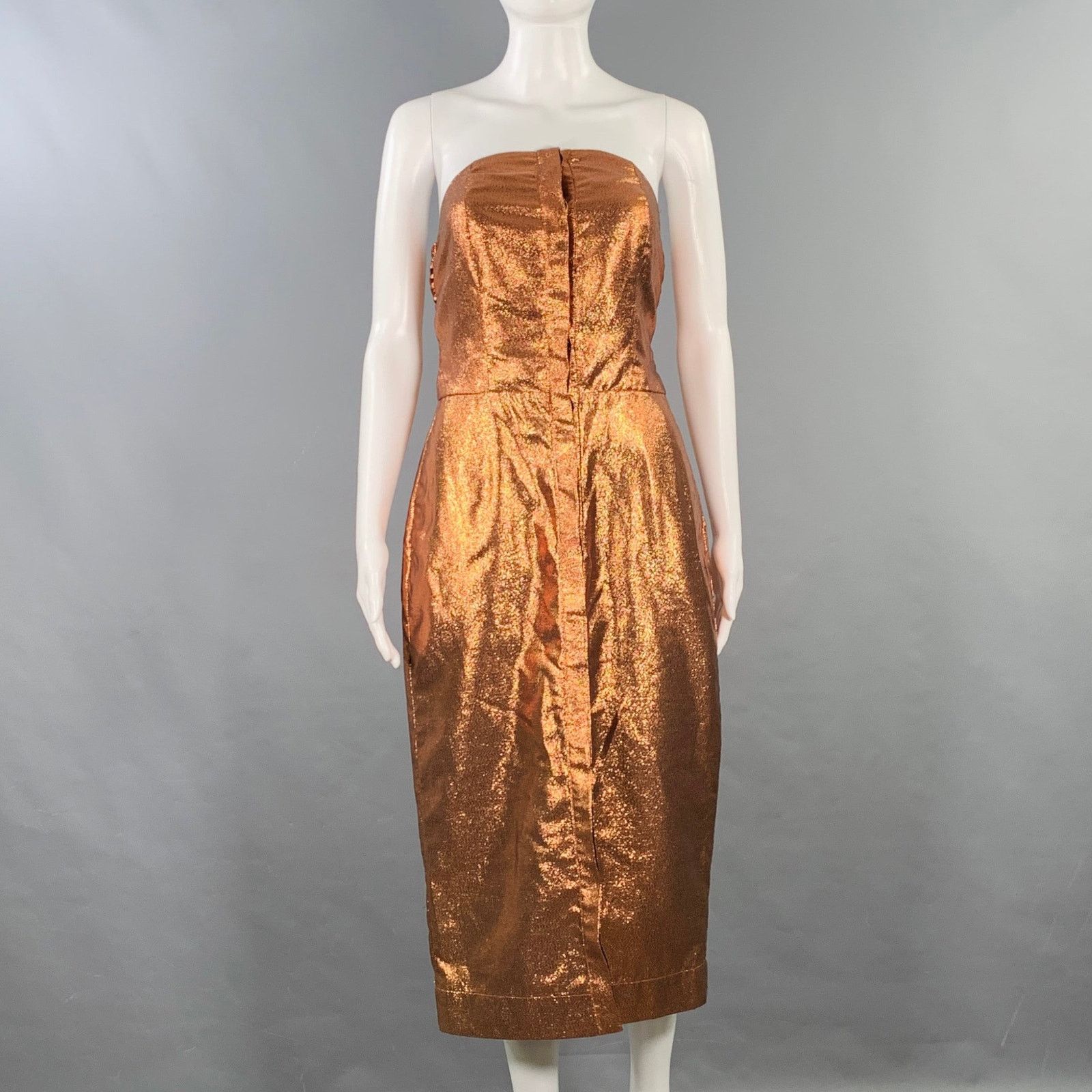 Other Size S Gold Metallic Shiny Strapless Cocktail Dress Size S / US 4 / IT 40 - 1 Thumbnail