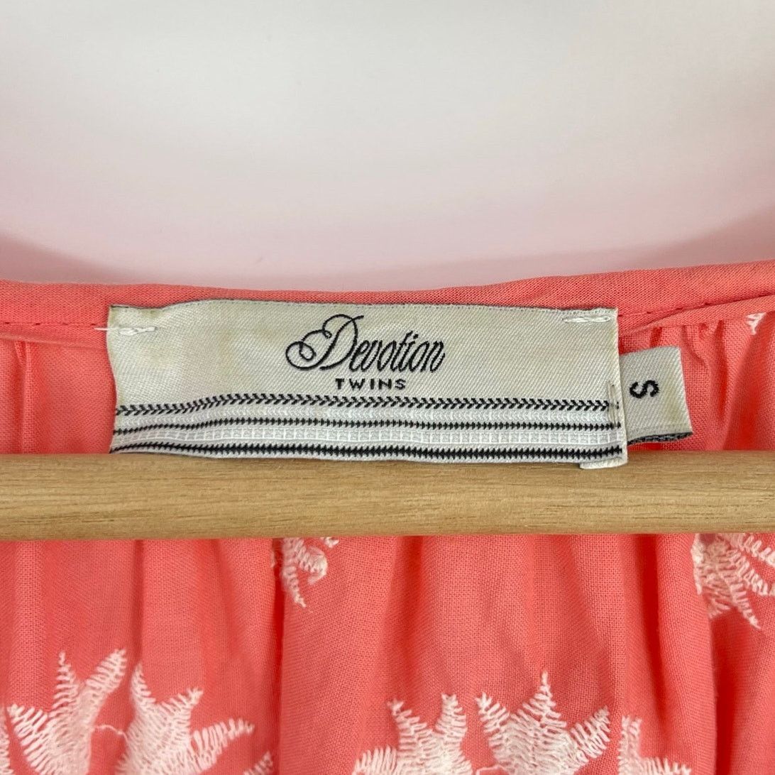 Other Devotion Twins | Coral Embroidered Cotton Dress S Size S / US 4 / IT 40 - 4 Thumbnail