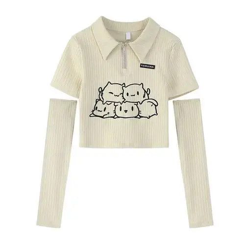 Japanese Brand Summer Fashion Casual Slim Kawaii Print Removable Size ONE SIZE - 1 Thumbnail