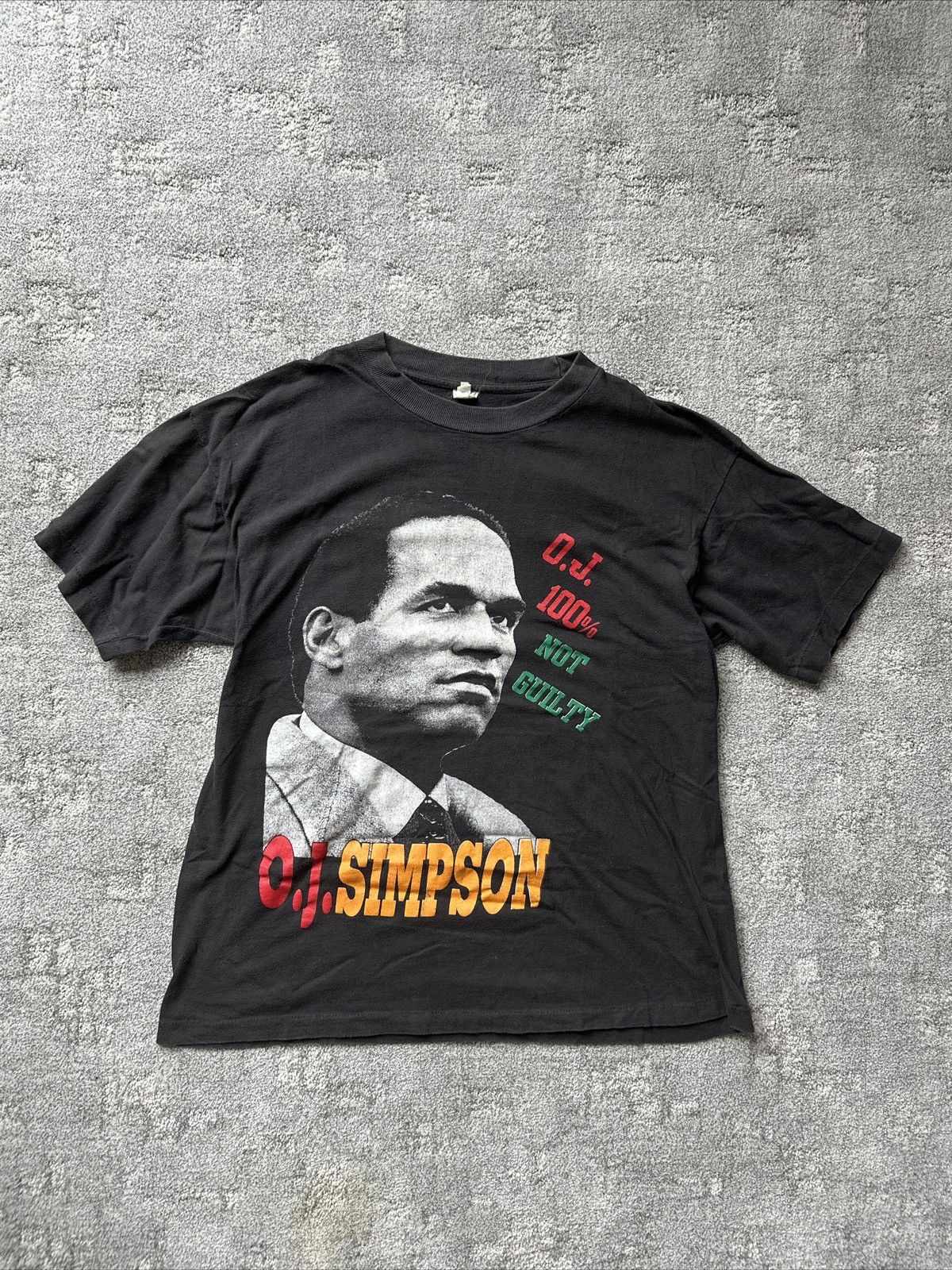 image of Rap Tees x Vintage 90's Rap T Oj Simpson T-Shirt Men's XL Free Oj in Black