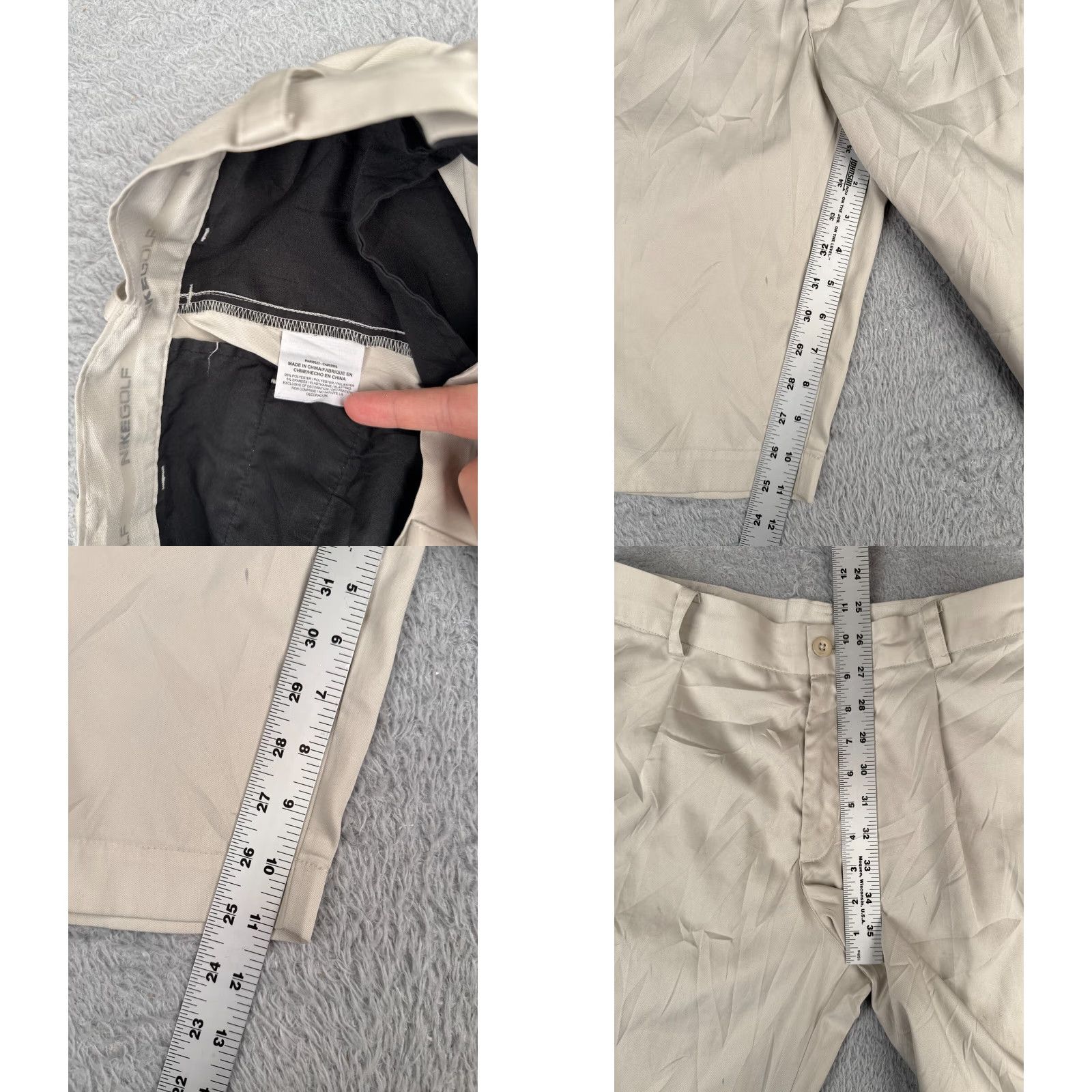 Nike Nike Shorts Mens 30 Beige Pleated Polyester Blend Golf Outdoor 30x11 Casual Activewear Travel Pockets Quick Dry Breathable Easy Care 90s? Wait. Size US 30 / EU 46 - 8 Thumbnail