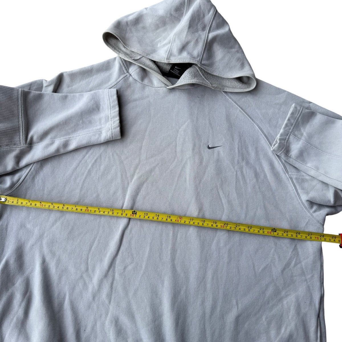 Nike × Vintage Early 2000s Nike Oversized Cream Spellout Hoodie Vintage Y2K Size US XXL / EU 58 / 5 - 8 Thumbnail