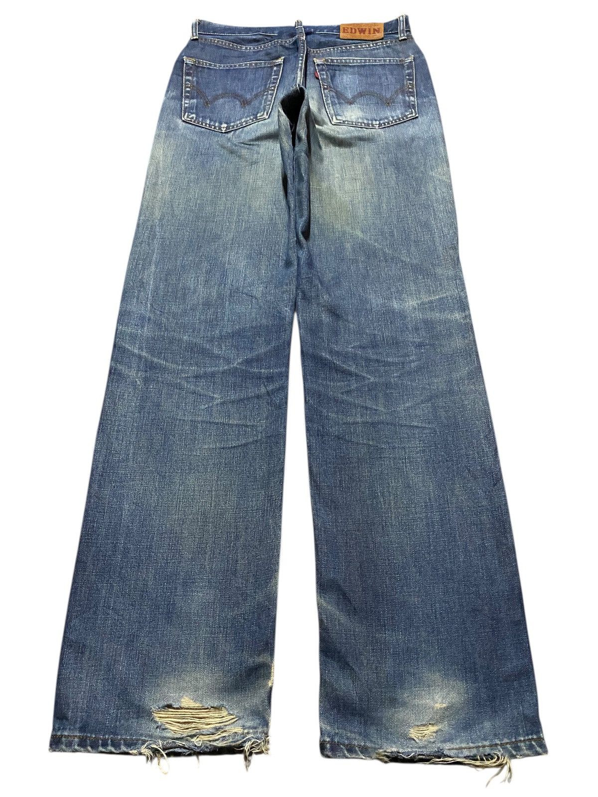 Edwin Vintage Japanese Edwin 503 Distressed Mud Wash Loose Jeans Size US 30 / EU 46 - 2 Thumbnail