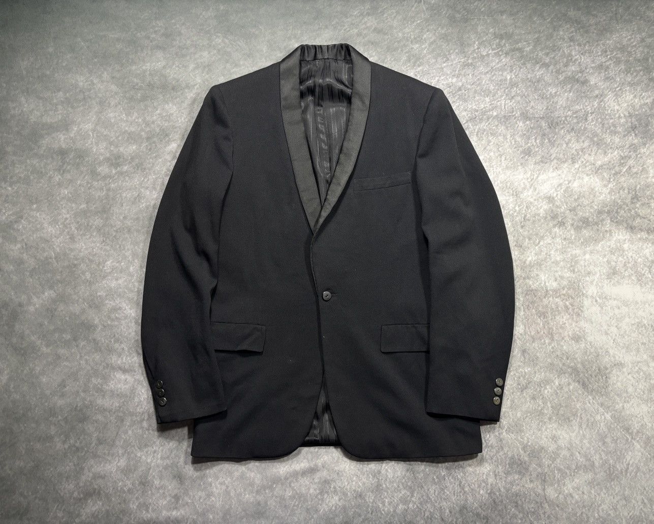 Givenchy 1950s Suit Jacket True Vintage Wool Blazer Tuxedo Heavy Size 40R - 16 Thumbnail