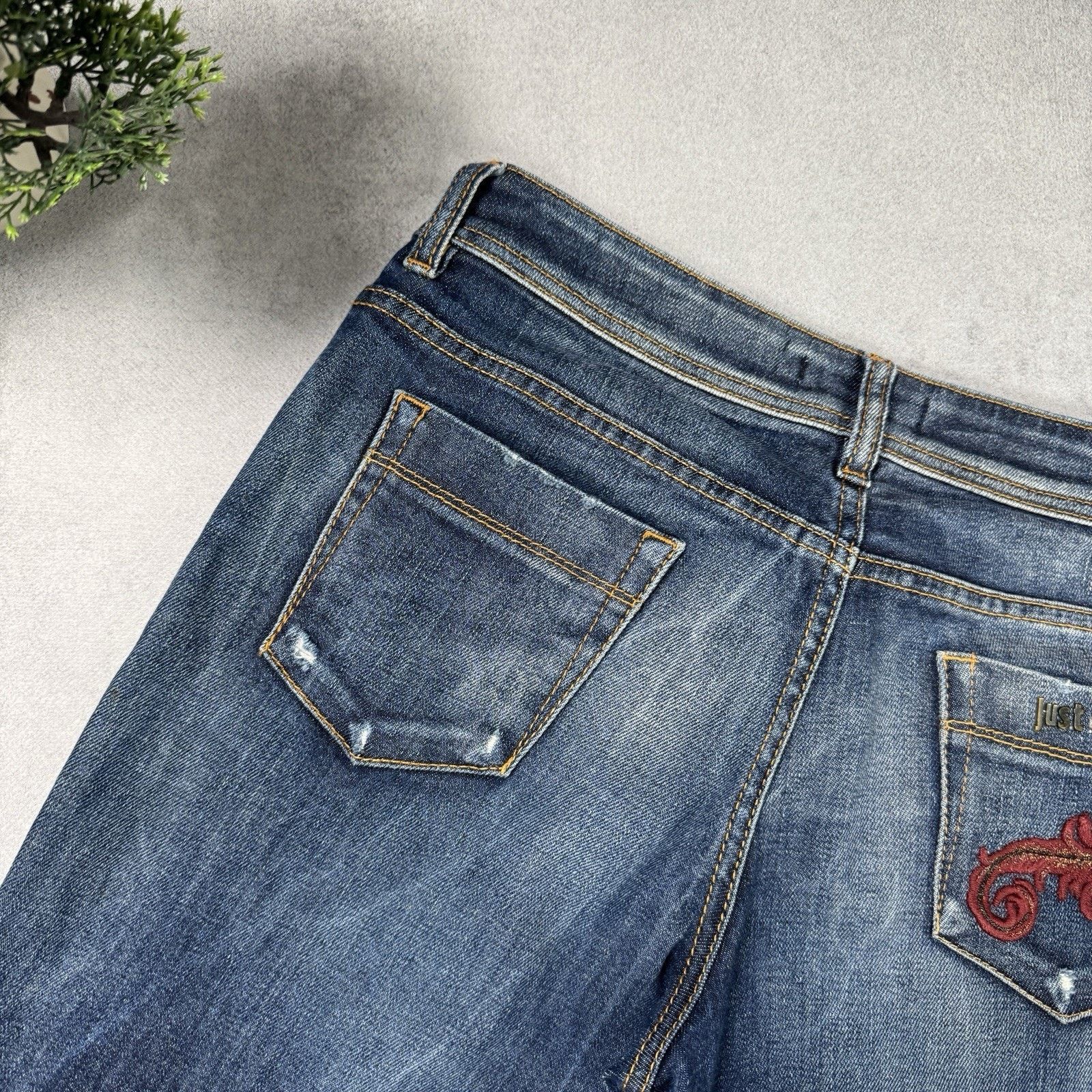 Just Cavalli Just Cavalli Women Jeans Embroidered Logo Size 28 Blue Size 28" / US 6 / IT 42 - 16 Thumbnail