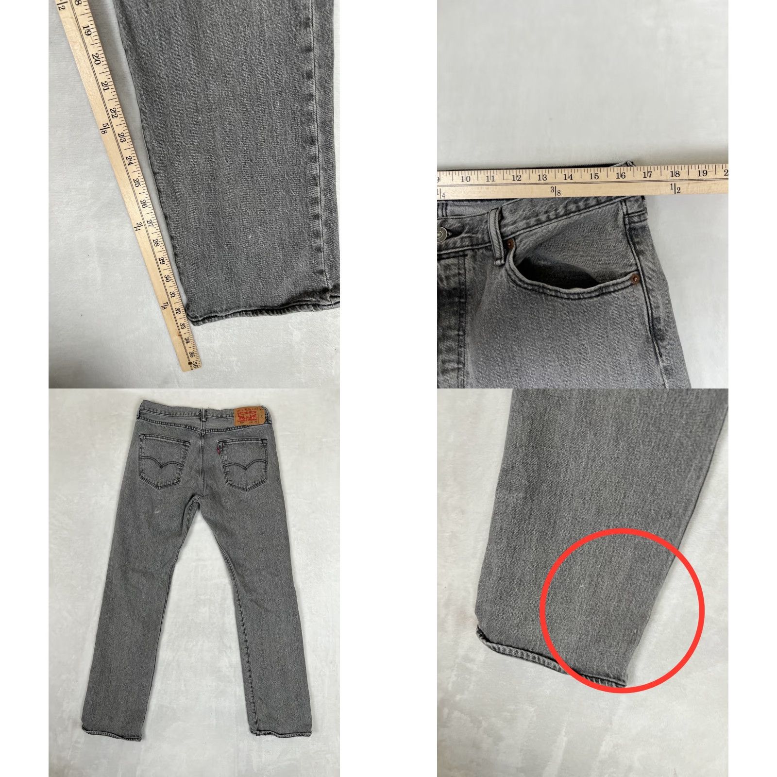 Levi's VINTAGE Levi’s 501 Gray Denim Jeans 33x32 Men Regular 32in Inseam 5-Pocket Stains Mexico Jeans Size US 33 - 8 Thumbnail