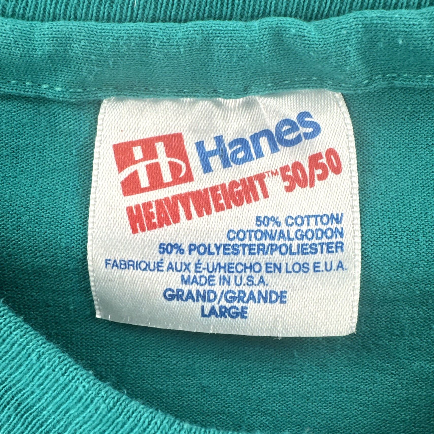 Hanes VINTAGE Hanes Shirt Mens L Green USA 1993 Los Alamos NM High Altitude Marathon Crew Neck Graphic Print Short Sleeve Size US L / EU 52-54 / 3 - 7 Thumbnail