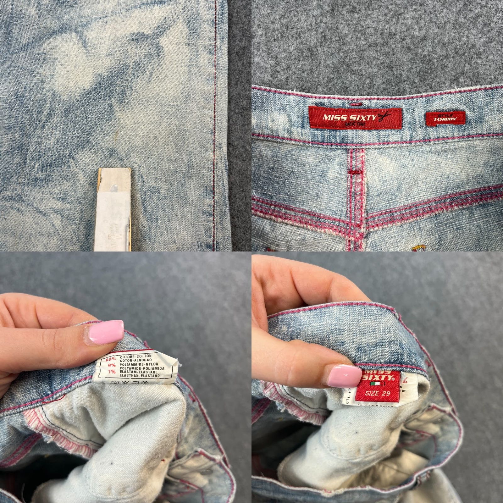 Miss Sixty Miss Sixty Jeans Slim Bootcut Womens 10 Blue Acid Wash 29 32 UK10 Low Rise Vintage Y2K Size 32" / US 10 / IT 46 - 8 Thumbnail