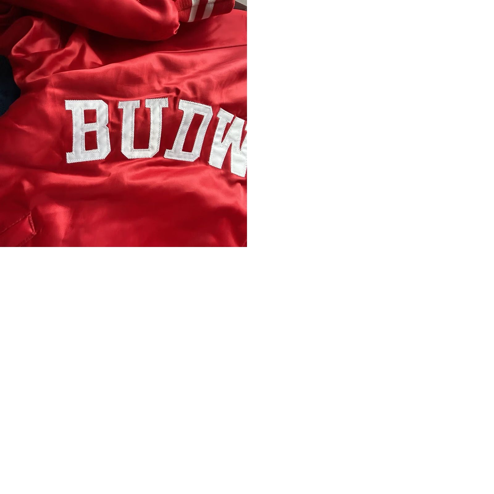 Budweiser Vintage Budweiser Nylon Satin Quilted Jacket - XL Men's Bomber Jacket - USA Made - 80s Vintage Style - Red - 54" Chest - 27" Pit to Pit Size US XL / EU 56 / 4 - 12 Thumbnail