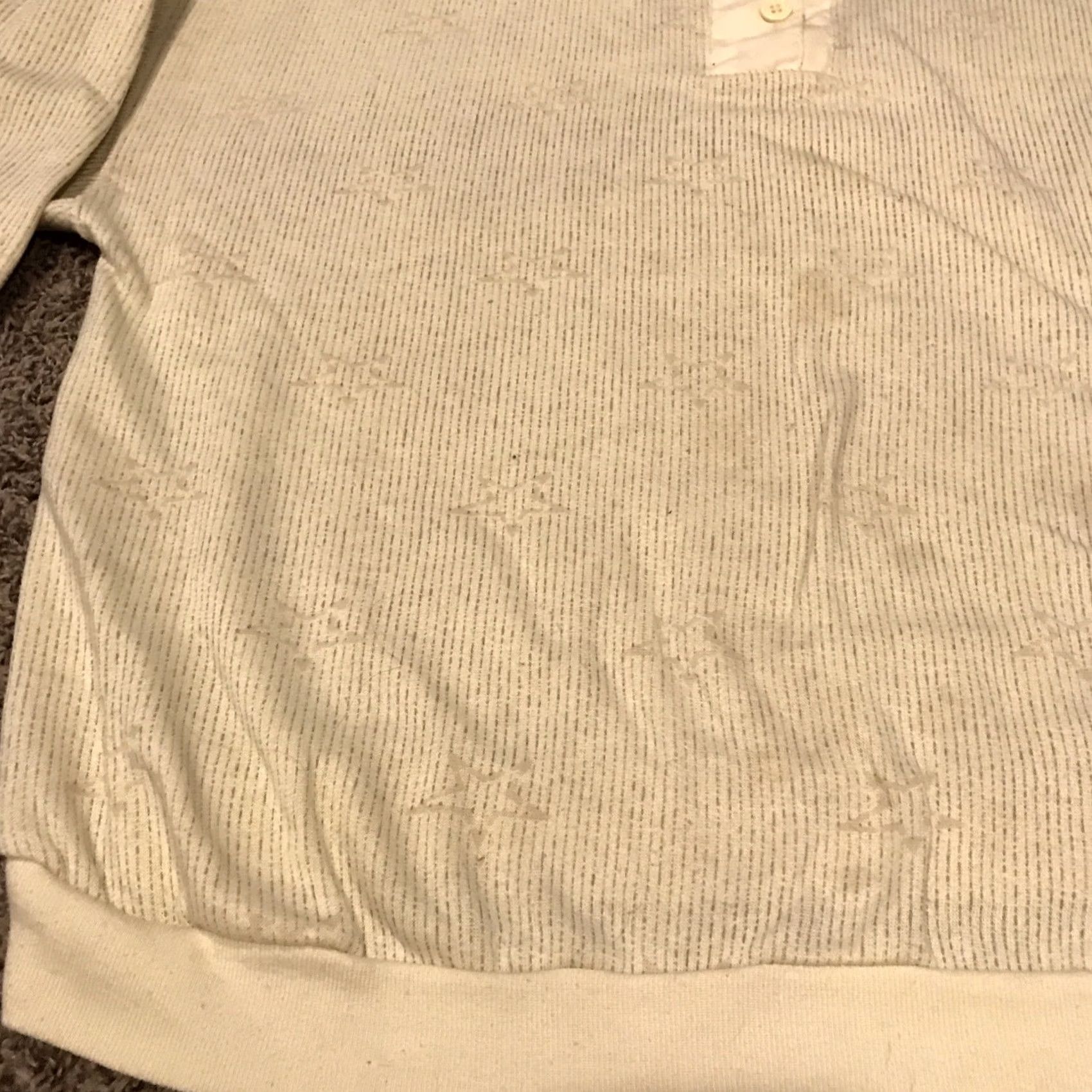 Vintage VINTAGE Fresh Sweater Mens L Yellow 80s Cotton Knit Crew Neck 3/4 Sleeve Pullover B23 Size US L / EU 52-54 / 3 - 2 Thumbnail