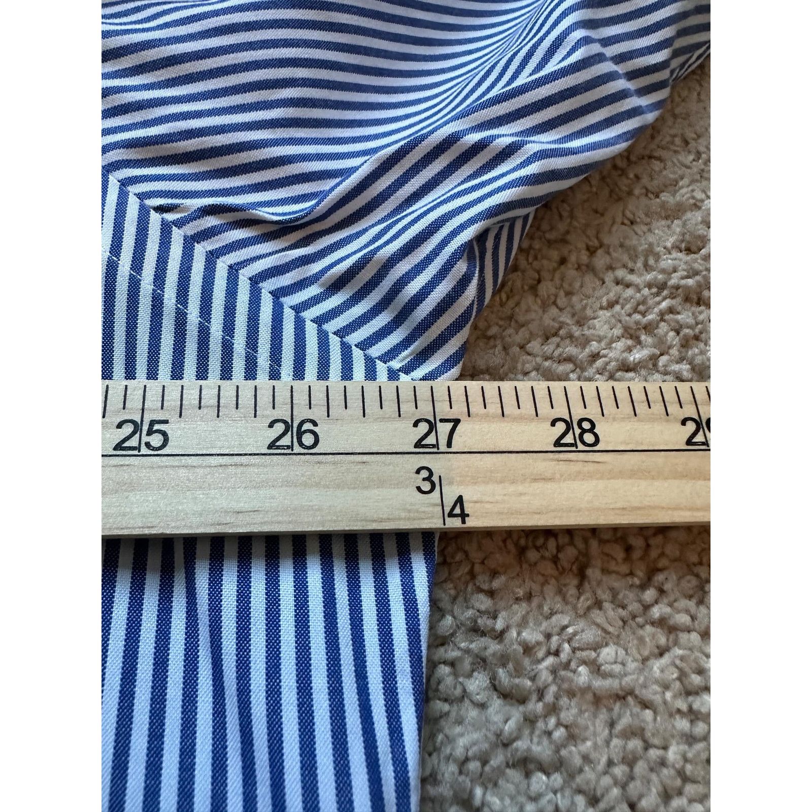Ralph Lauren Ralph Lauren Yarmouth Stripe Dress Shirt Blue/White 16.5 Size US L / EU 52-54 / 3 - 3 Thumbnail
