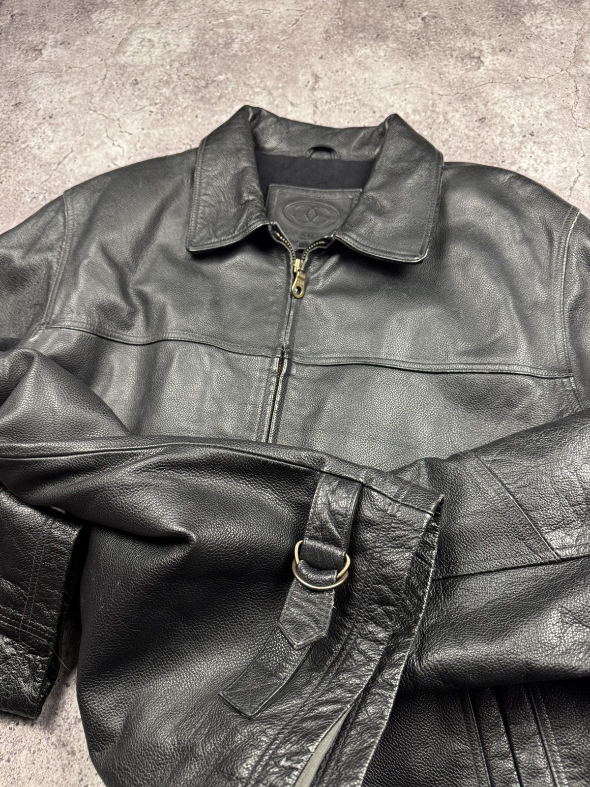 Japanese Brand Vintage leather hard jacket bomber baggy boxy opium japanese Size US XL / EU 56 / 4 - 10 Thumbnail