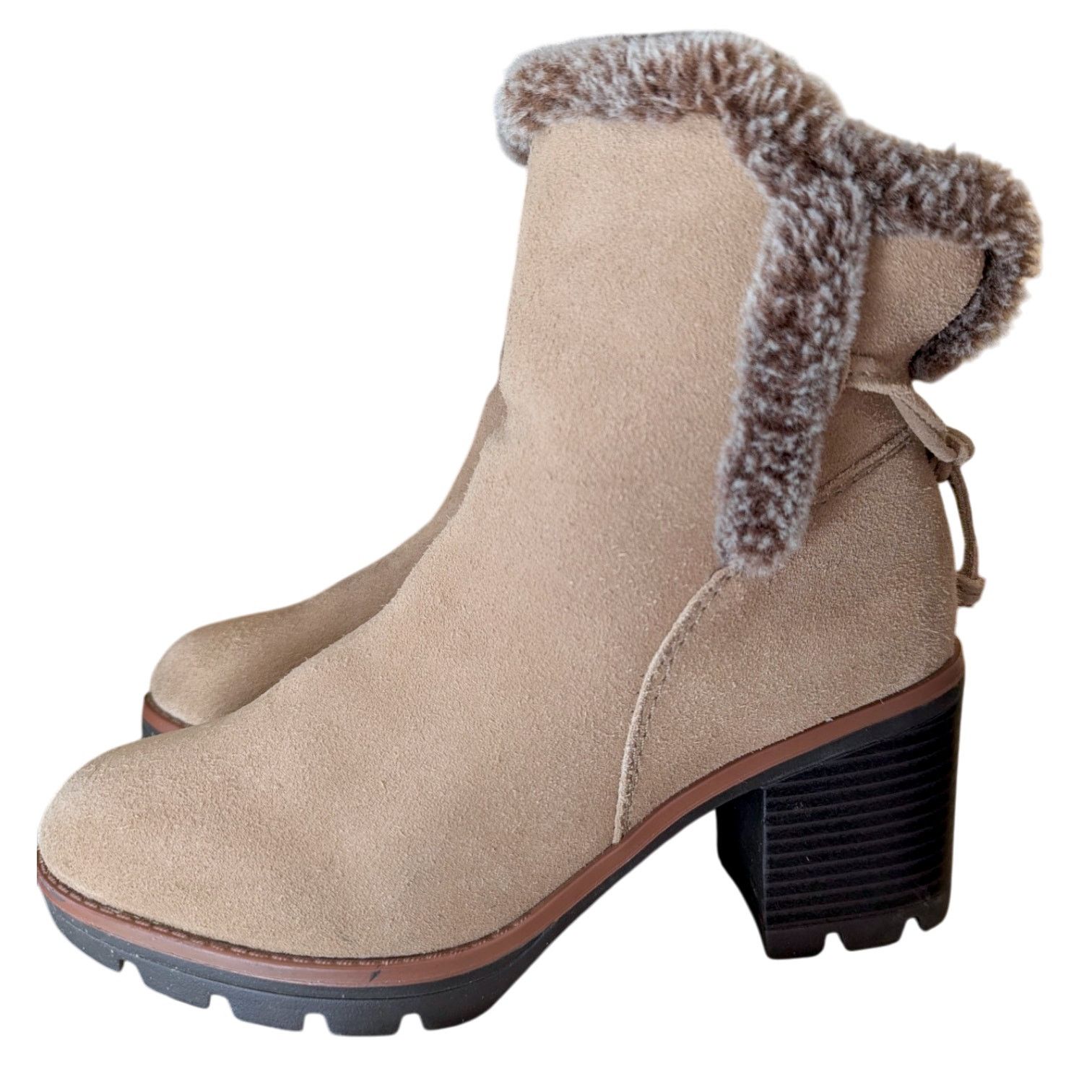 Naturalizer Naturalizer Valene Suede Fur 3" Heel Booties Size 6.5 Size US 6.5 / IT 36.5 - 4 Thumbnail