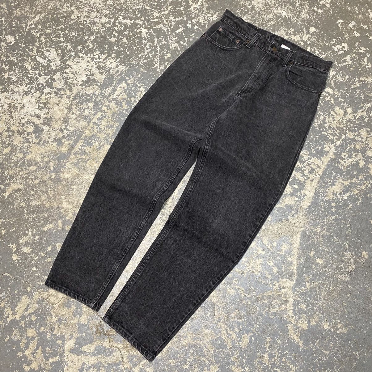 Levi's × Vintage Vintage Levi’s 550 Relaxed Fit Black Denim Jeans USA 90s Size US 31 - 5 Thumbnail