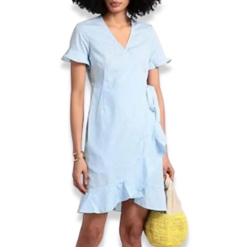 Other Vero Moda Wrap Dress Polka Dot Belted Blue White M NWOT Size M / US 6-8 / IT 42-44 - 1 Thumbnail