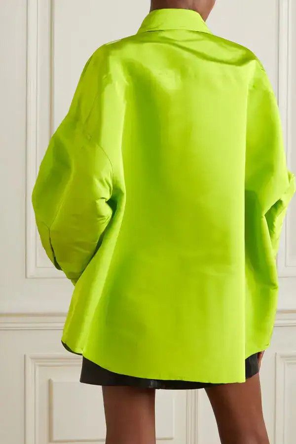 Valentino o1y0326 Silk Shirt in Lime Green Size S / US 4 / IT 40 - 2 Thumbnail