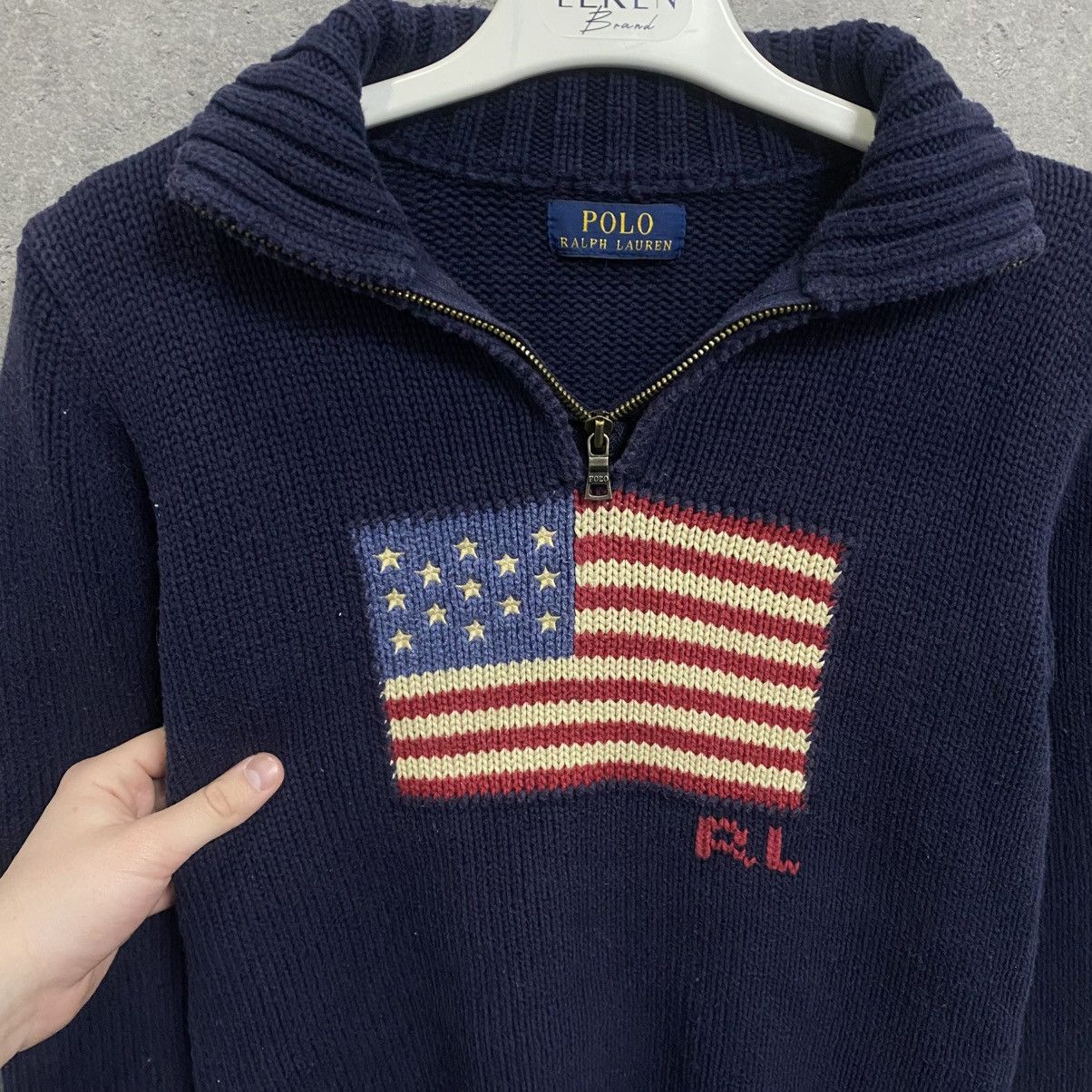 Polo Ralph Lauren Vintage Polo Ralph Lauren USA Flag 1/4 Zip Sweater Size US XS / EU 42 / 0 - 6 Thumbnail