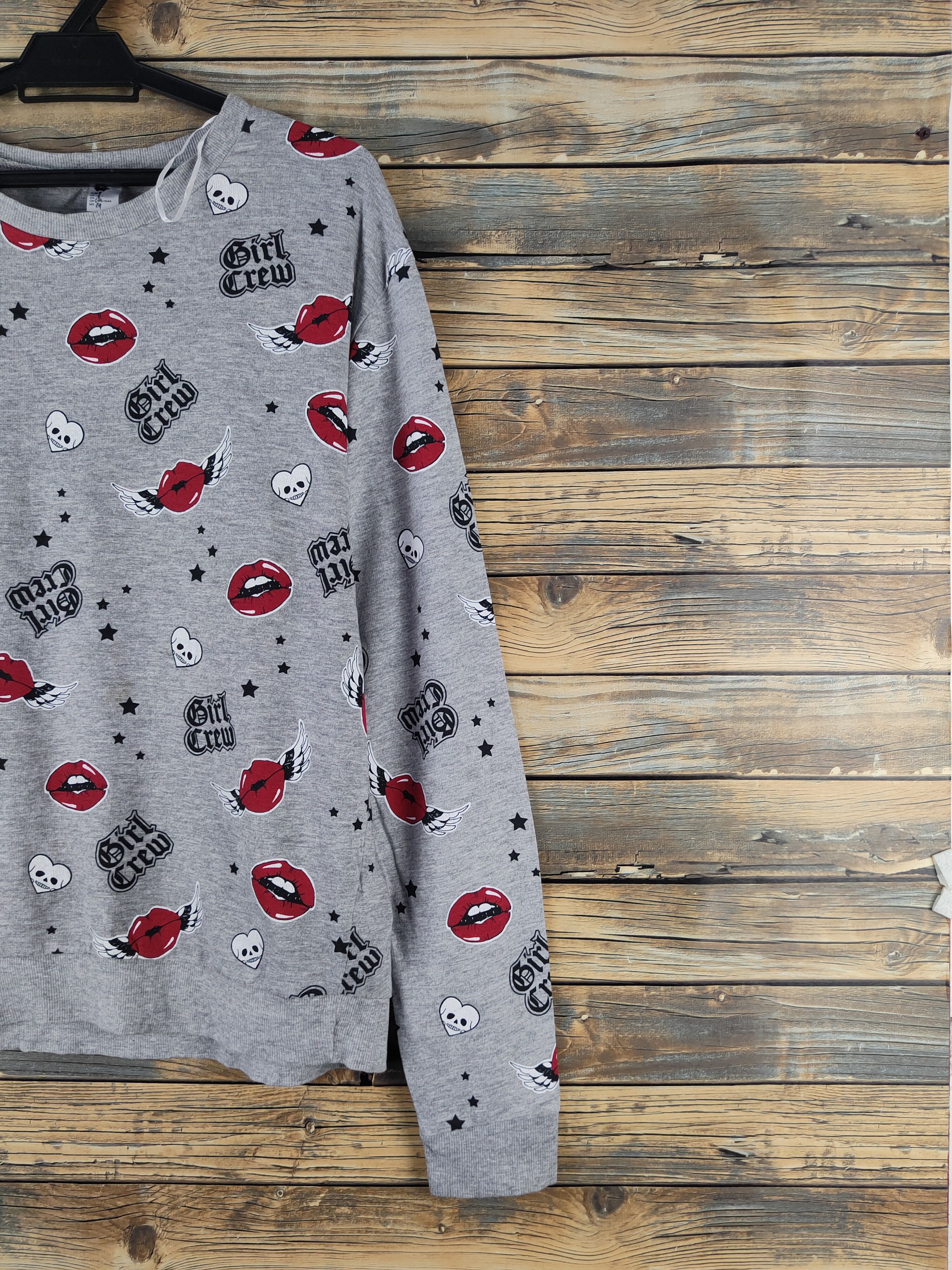 Japanese Brand DL Girl Crew Gray Sweatshirts #2482 Size L / US 10 / IT 46 - 6 Thumbnail