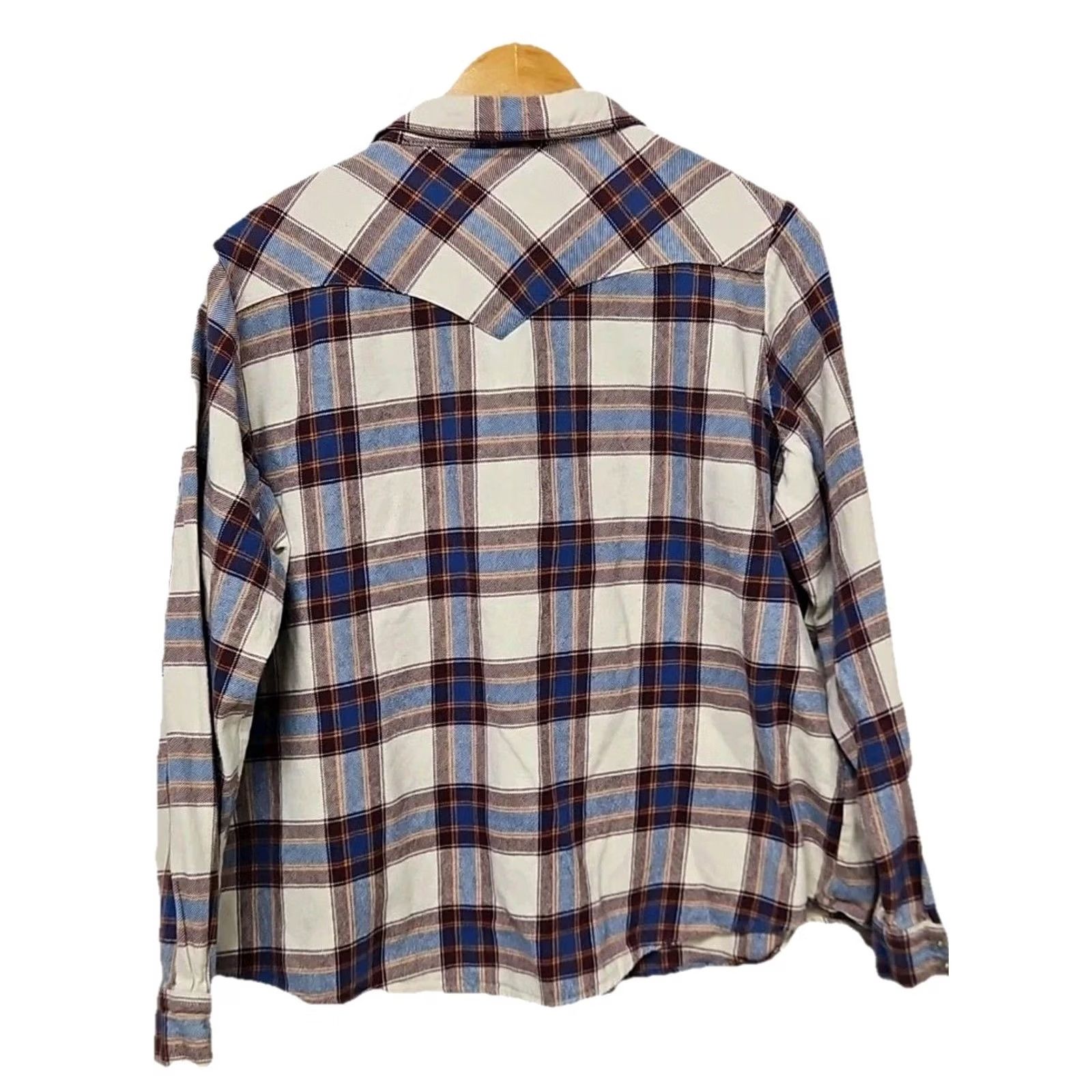 Wrangler Wrangler Shirt Western Plaid 3XL Blue Red 100% Cotton Long Sleeve Button-Down Snap Up Mens Big & Tall Size US XXL / EU 58 / 5 - 5 Thumbnail