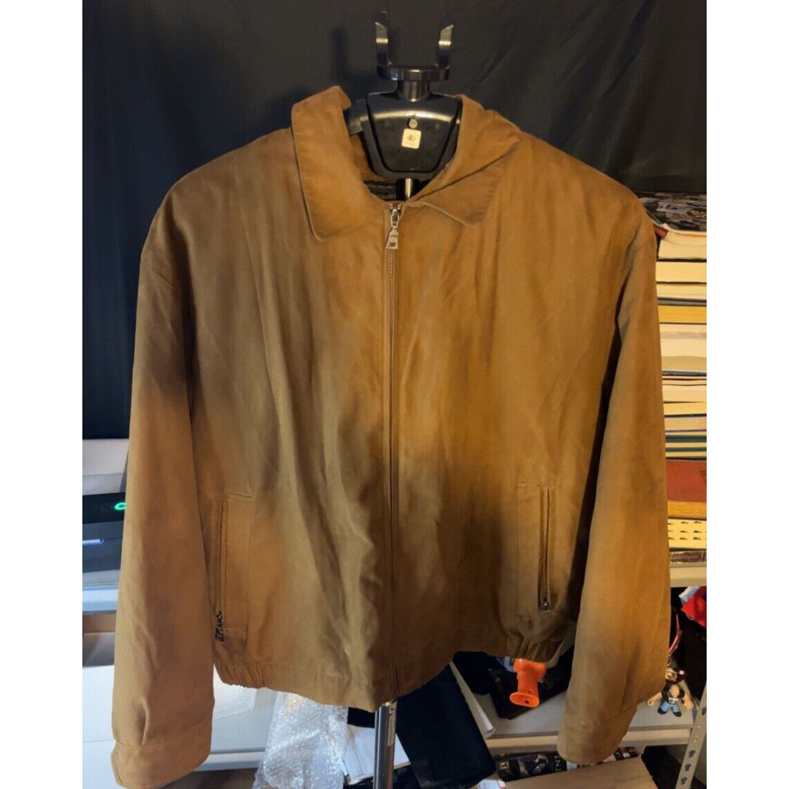 Jos. A. Bank Brown Faux Suede Medium Full Zip Bomber Jacket Jos A Bank Size US M / EU 48-50 / 2 - 1 Thumbnail