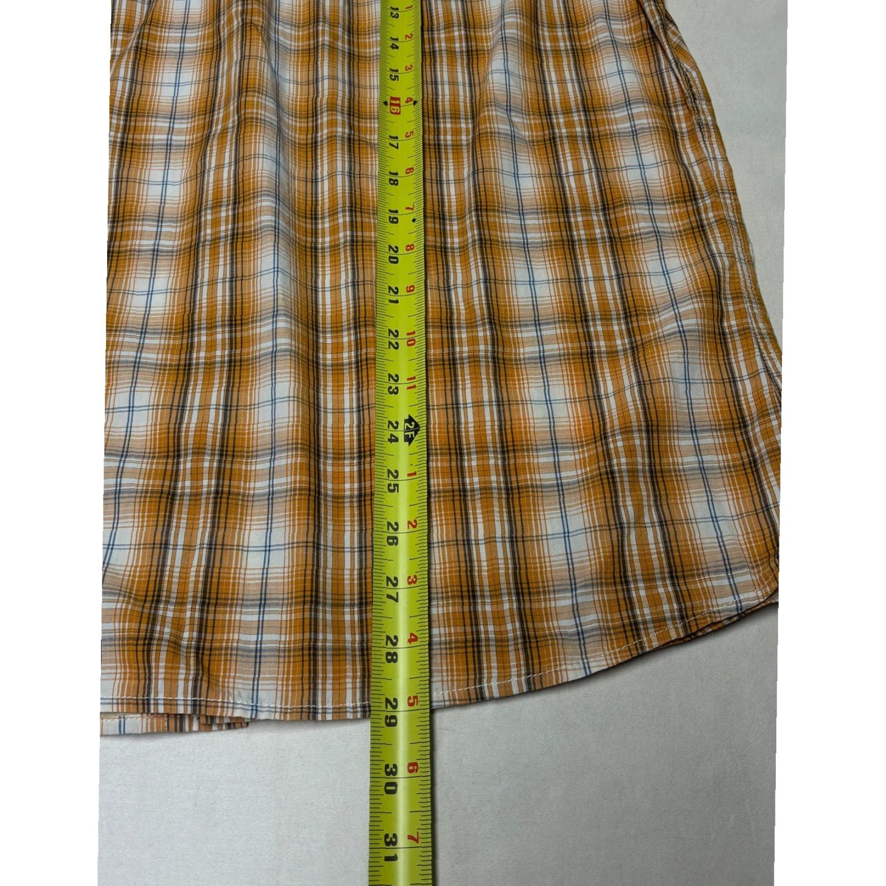 Vintage KUHL Shirt Plaid Button-Up Short Sleeve Orange White Blue Mens Large Casual Easy Wear 42 in Chest Size US L / EU 52-54 / 3 - 6 Thumbnail