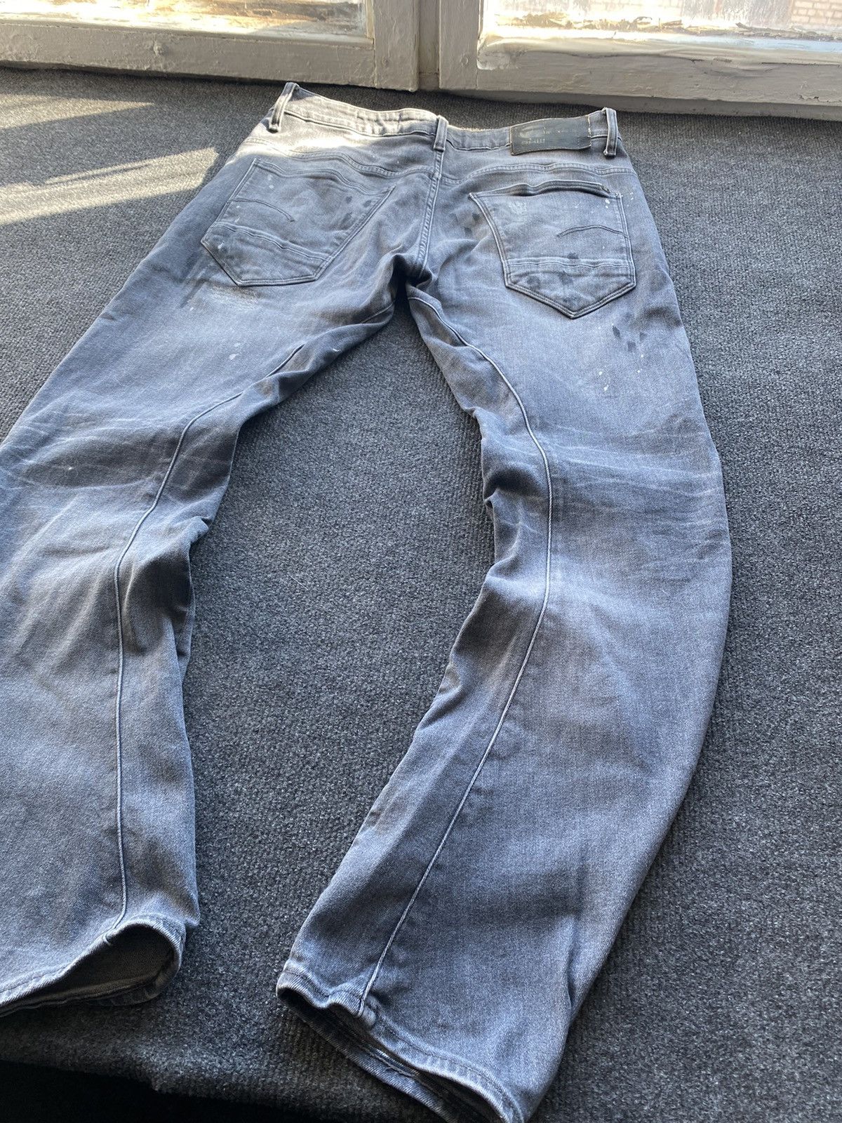 G-Star 🔥Opium Punk G Star arc 3d slim gray distressed jeans men 33 Size US 33 - 2 Thumbnail