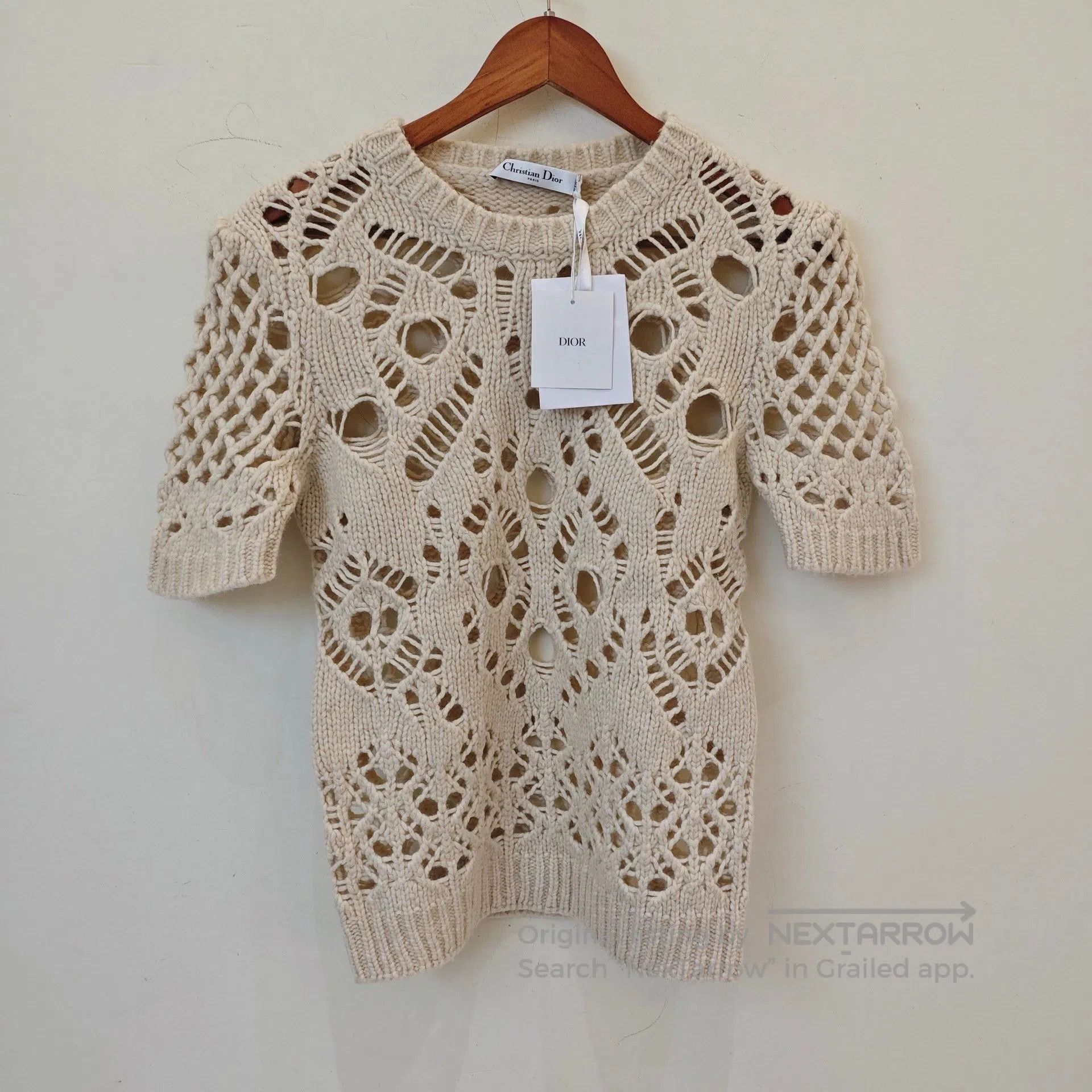 Dior Dior Beige Openwork Knit Short. Size S / US 4 / IT 40 - 2 Thumbnail