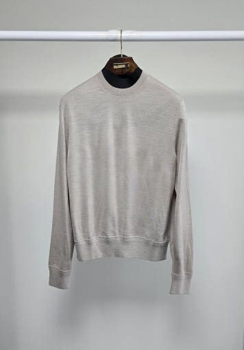 Tom Ford o1sm1stk0725 Knit Crewneck Sweater in Natural Size US L / EU 52-54 / 3 - 1 Thumbnail