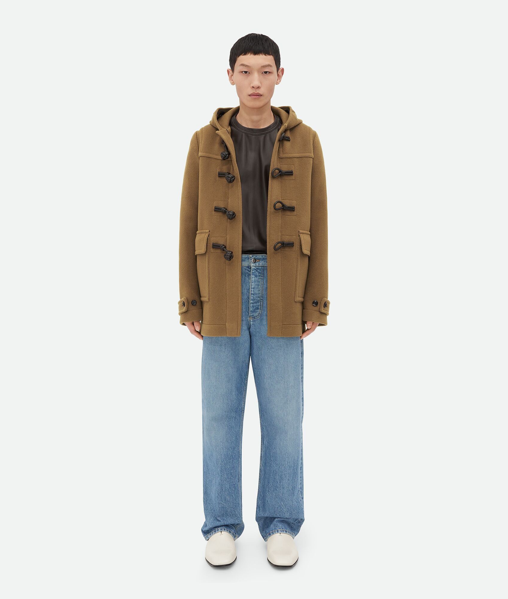 Bottega Veneta o1s1rm0326 Wool Duffle Coat in Brown Size US M / EU 48-50 / 2 - 4 Thumbnail