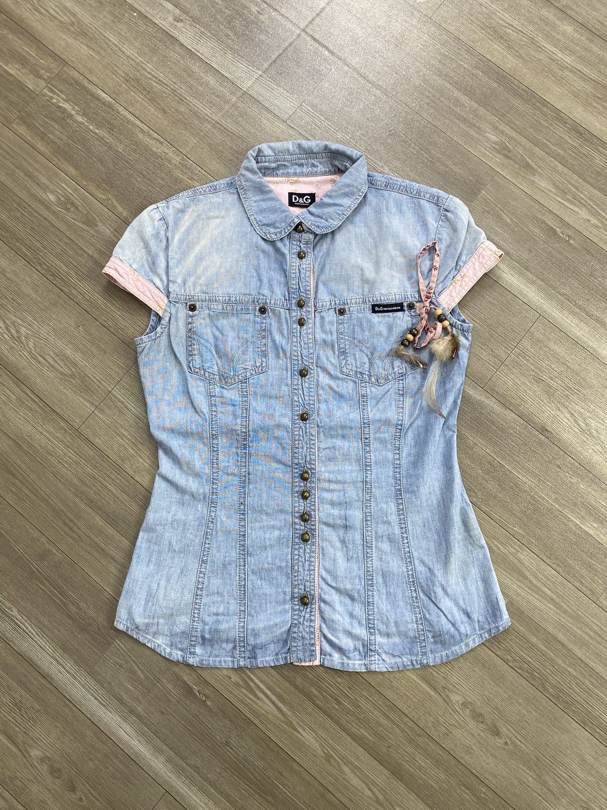 Dolce & Gabbana Luxury Dolce & Gabbana Denim Western Shirt Size XS / US 0-2 / IT 36-38 - 1 Thumbnail
