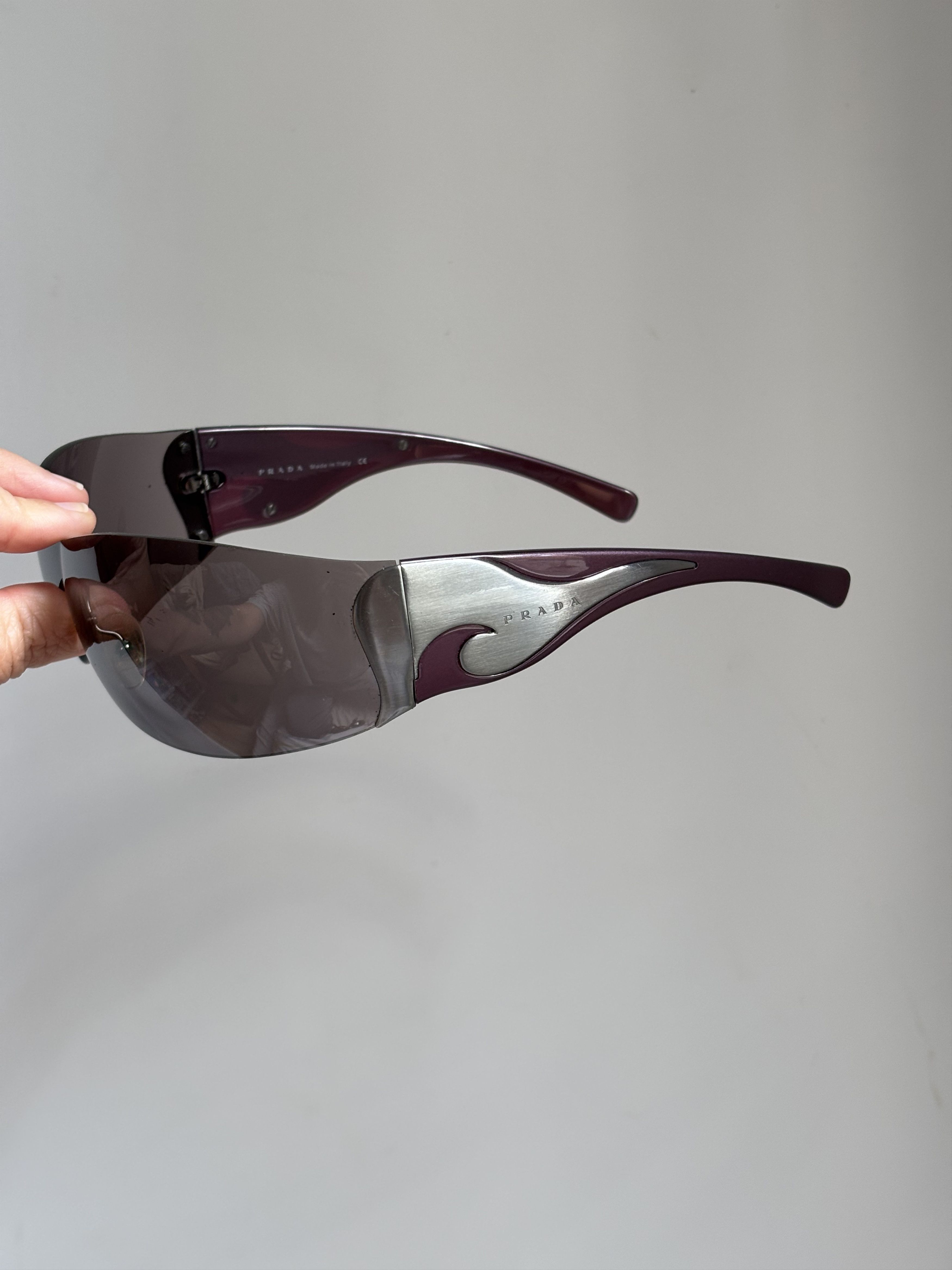 Prada PRADA Sunglasses 2004 Flame Chrome Star Mask Fire Vintage Size ONE SIZE - 1 Thumbnail