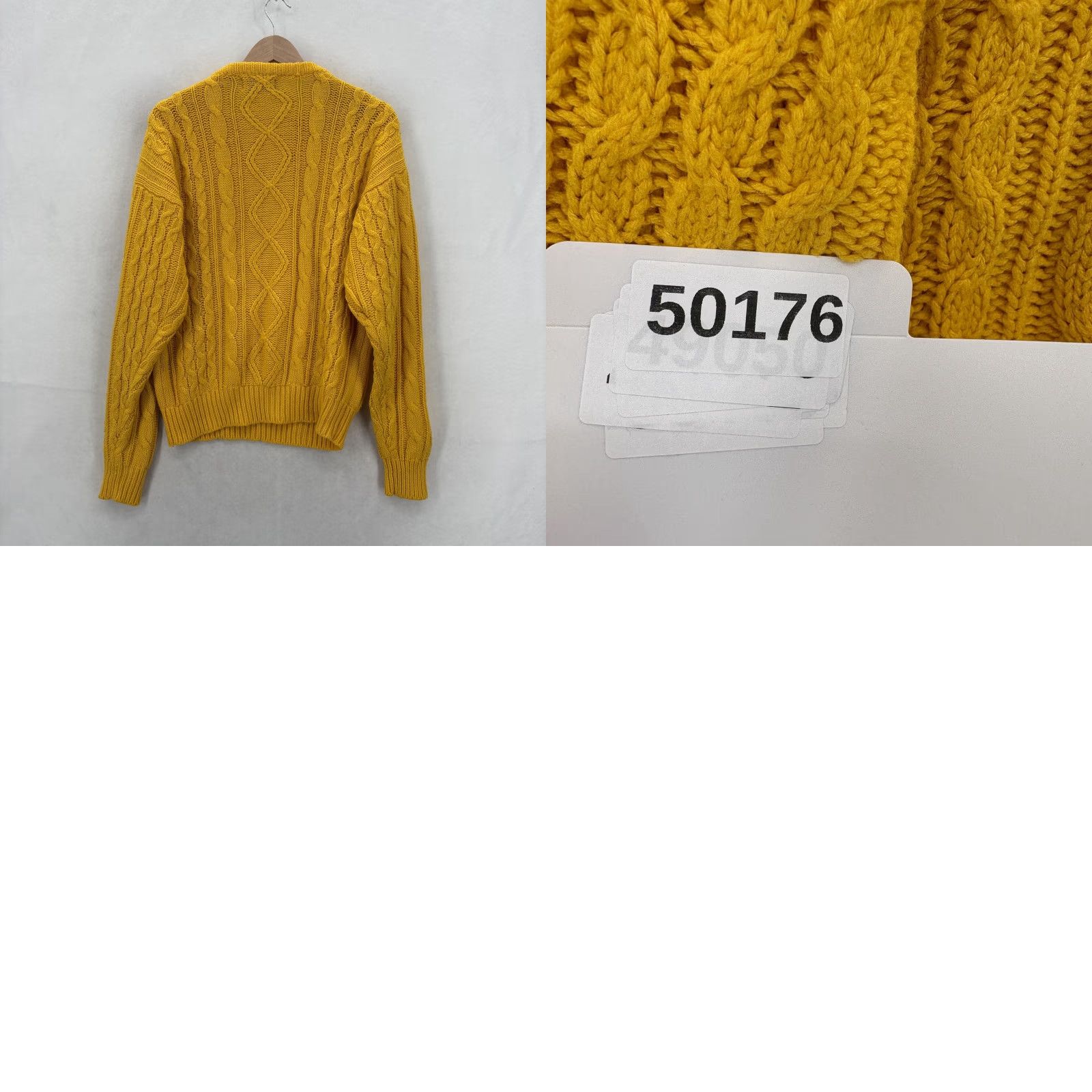 Arrow VINTAGE Shelter Bay by Arrow Sweater Mens Medium Yellow Cable-Knit Crew Neck 90s Fisherman Lightweight Knit Pullover Casual Size US M / EU 48-50 / 2 - 9 Thumbnail