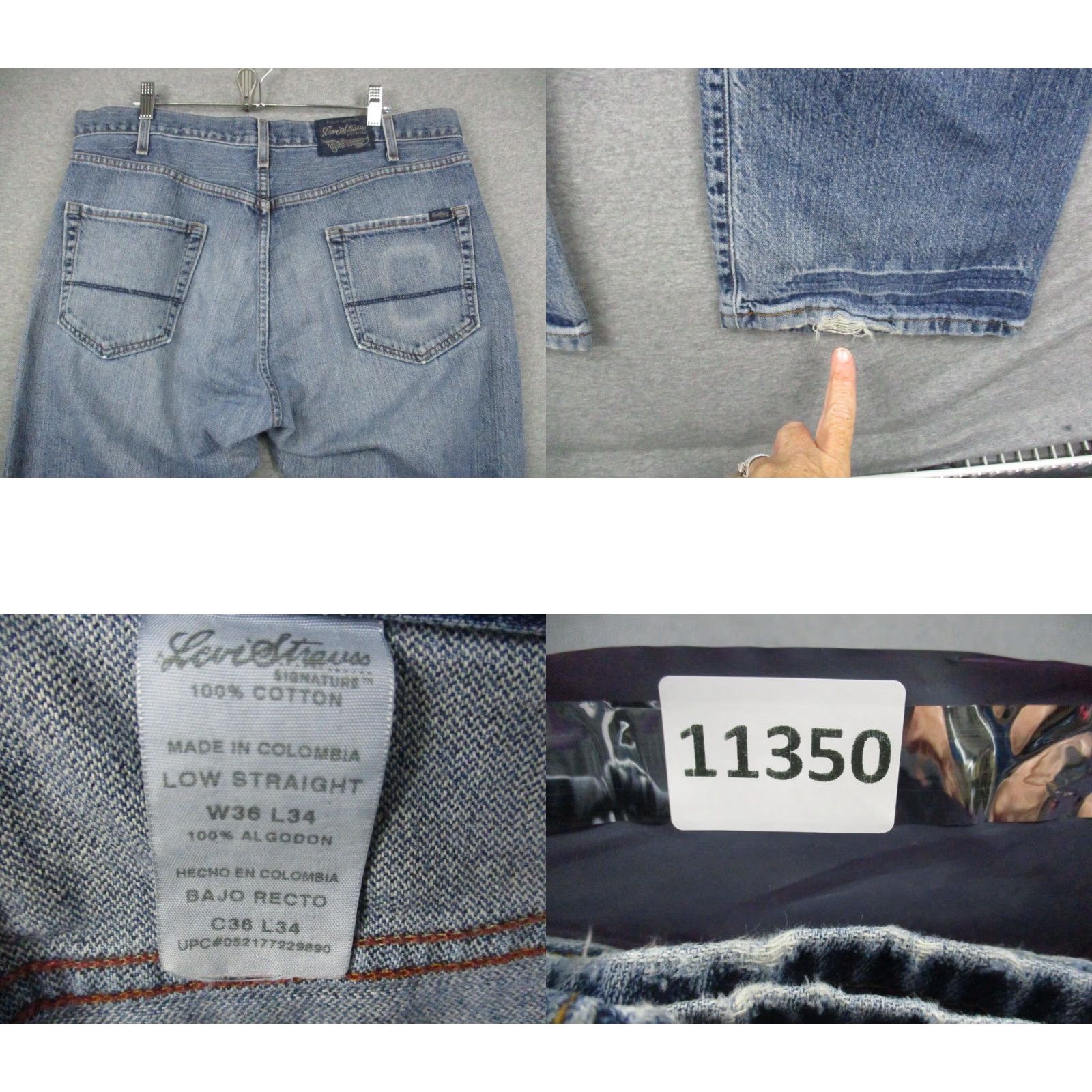 Levi's VINTAGE Levi's SIGNATURE Men 36x32 Denim Jeans Blue Straight 5-Pocket USA Western Cowboy Modern Classic Distressed No Size US 36 / EU 52 - 8 Thumbnail