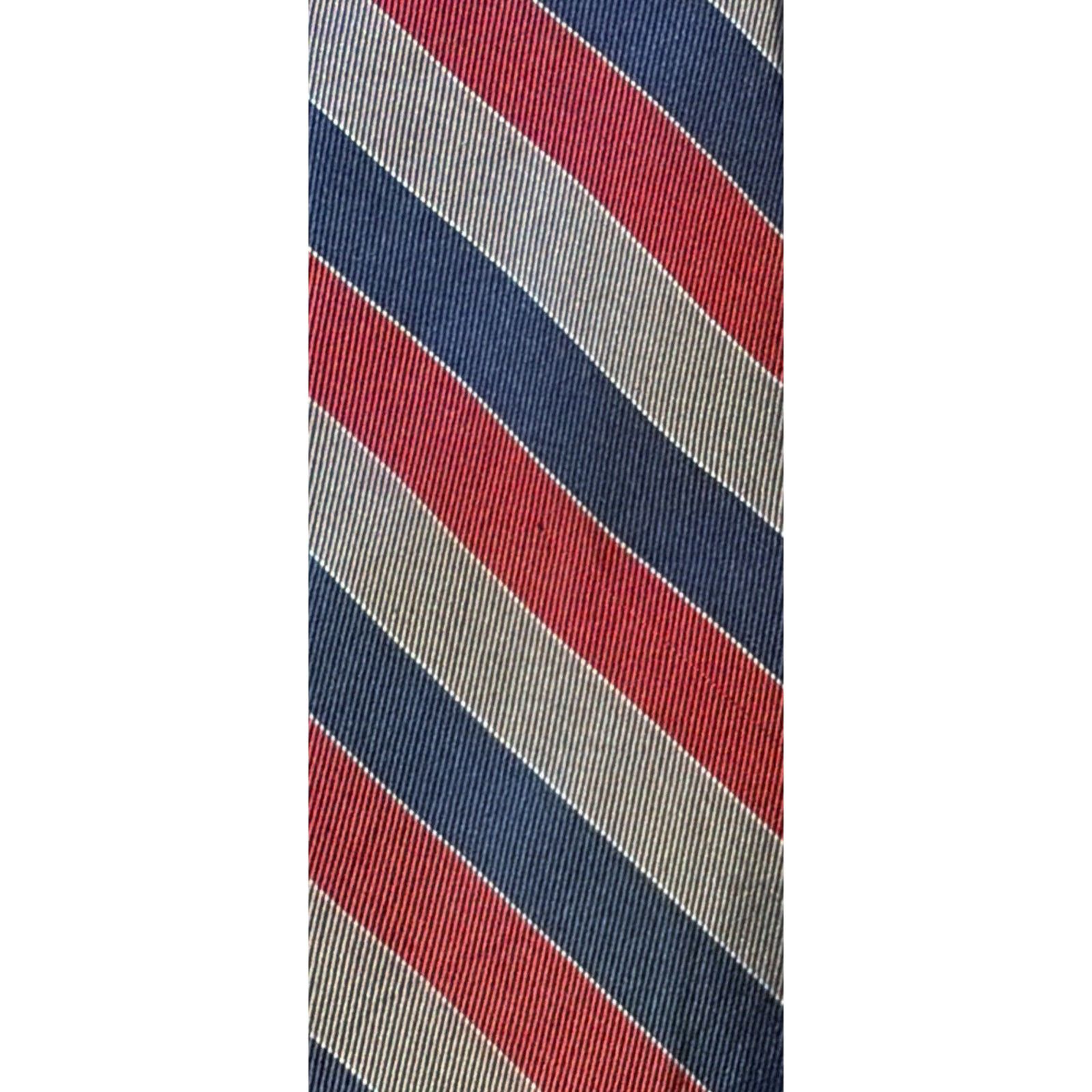 Robert Talbott Robert Talbott Hand Sewn Tie Blue Red Gray Striped Silk Size ONE SIZE - 5 Thumbnail