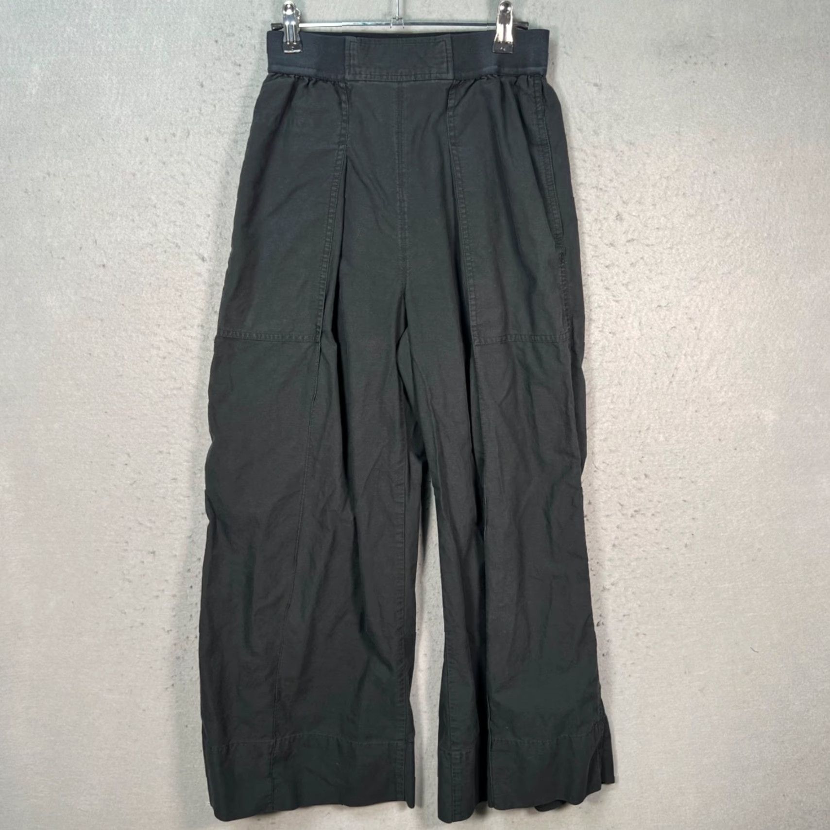 Uniqlo Uniqlo Womens Medium High-Waisted Wide-Leg Dark Gray Pants w/ Elastic Waistband Size 32" / US 10 / IT 46 - 2 Thumbnail