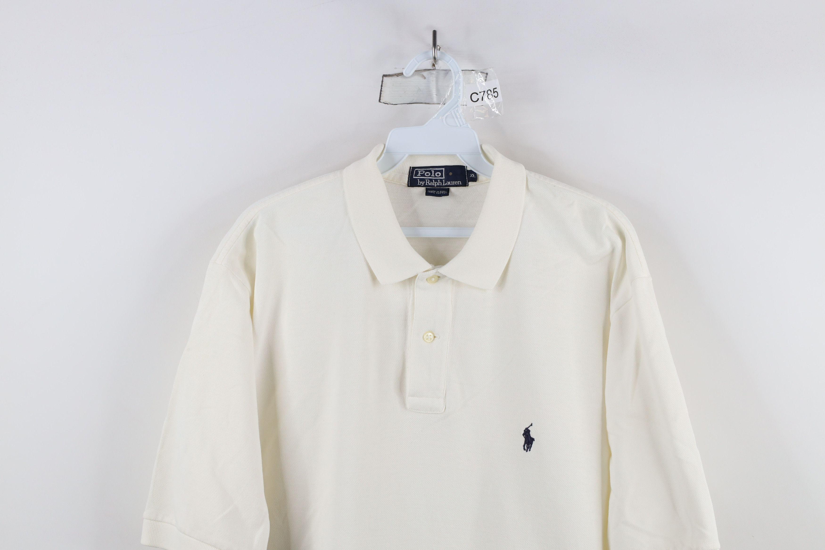 Ralph Lauren × Vintage Vintage 90s Ralph Lauren Collared Golf Polo Shirt White Size US XL / EU 56 / 4 - 2 Thumbnail