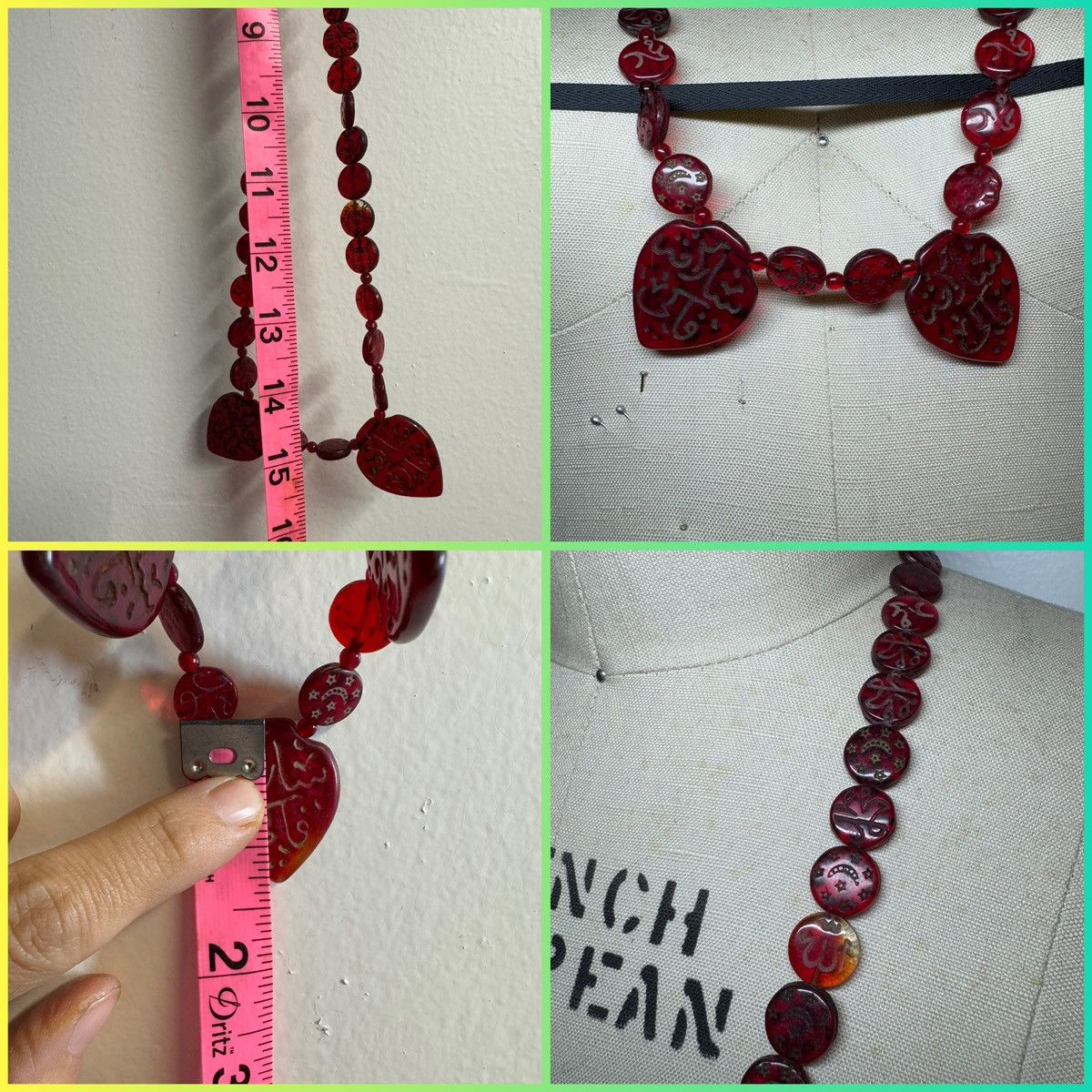 Vintage Vintage red glass Hajj beads Arabic Muslim double sided RARE Size ONE SIZE - 10 Thumbnail