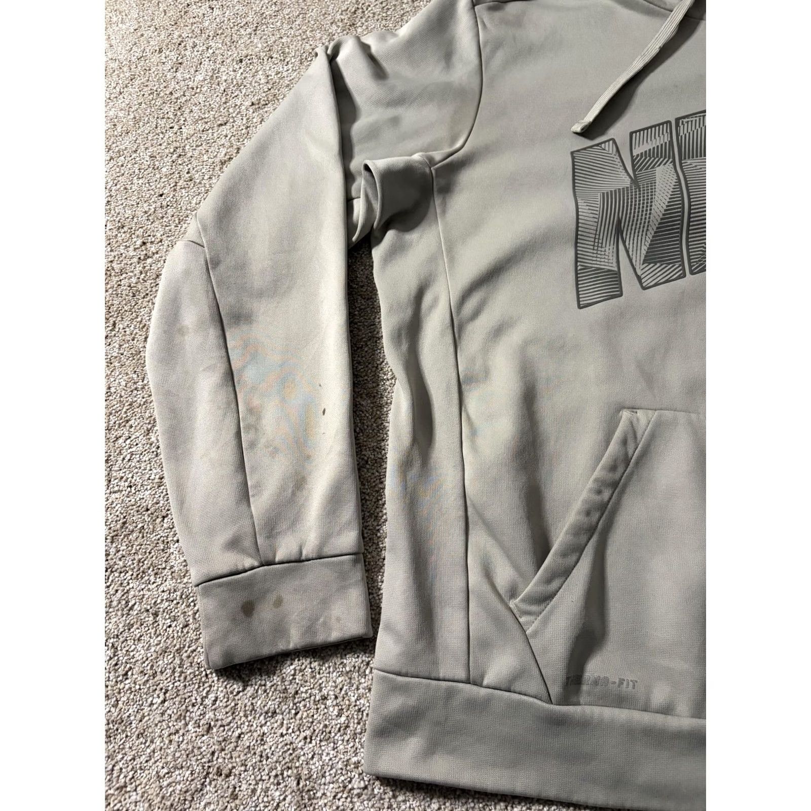 Nike Nike Therma-FIT Hoodie Mens Medium Gray Pullover Big Logo Sweatshirt Athletic Size US M / EU 48-50 / 2 - 2 Thumbnail