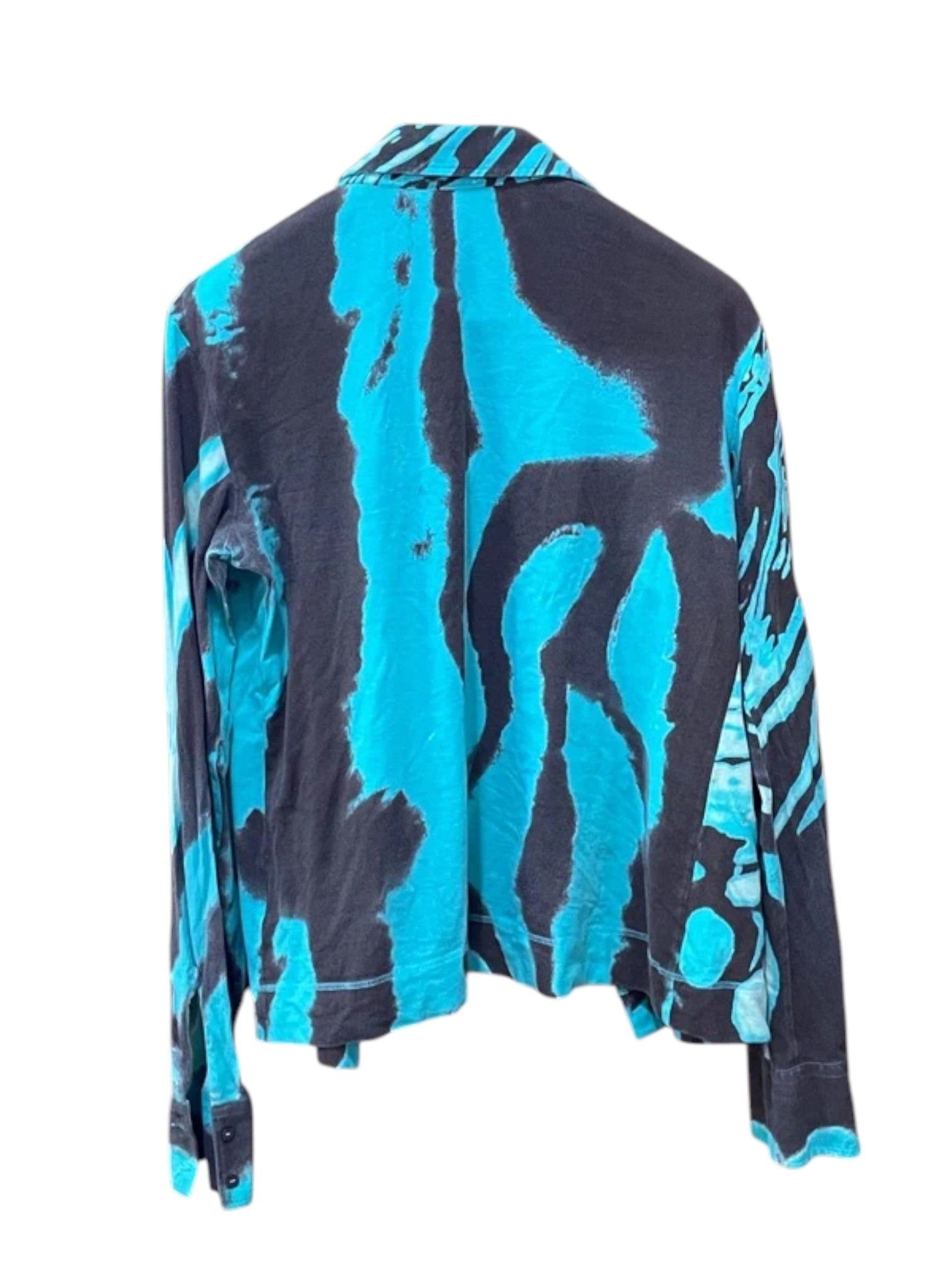 Just Cavalli Just Cavalli Turquoise Abstract Print Shirt 2000s Size US L / EU 52-54 / 3 - 2 Thumbnail
