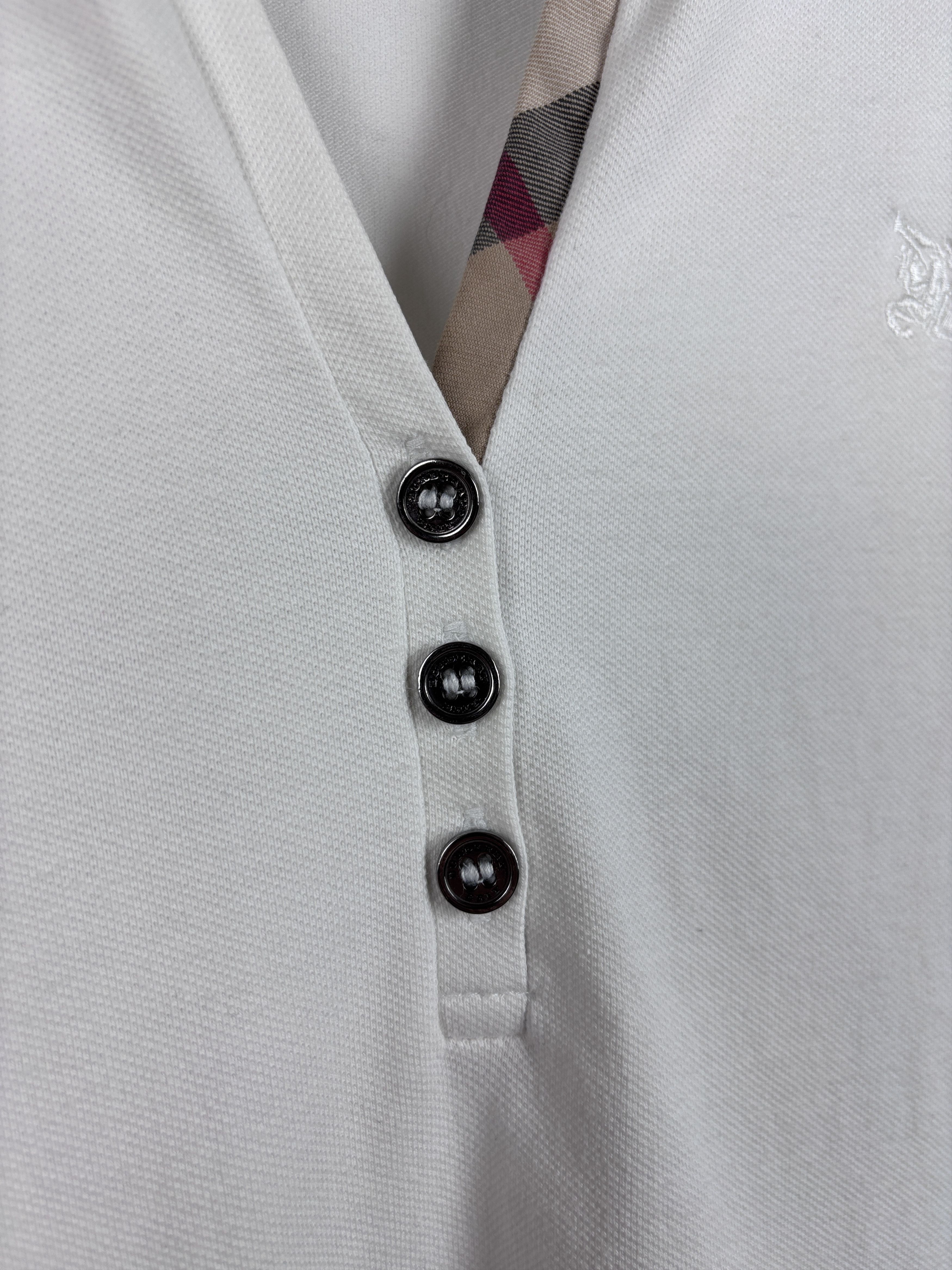 Burberry Burberry Brit Short Sleeve V-Neck Polo T-Shirt White Size M Size M / US 6-8 / IT 42-44 - 4 Thumbnail