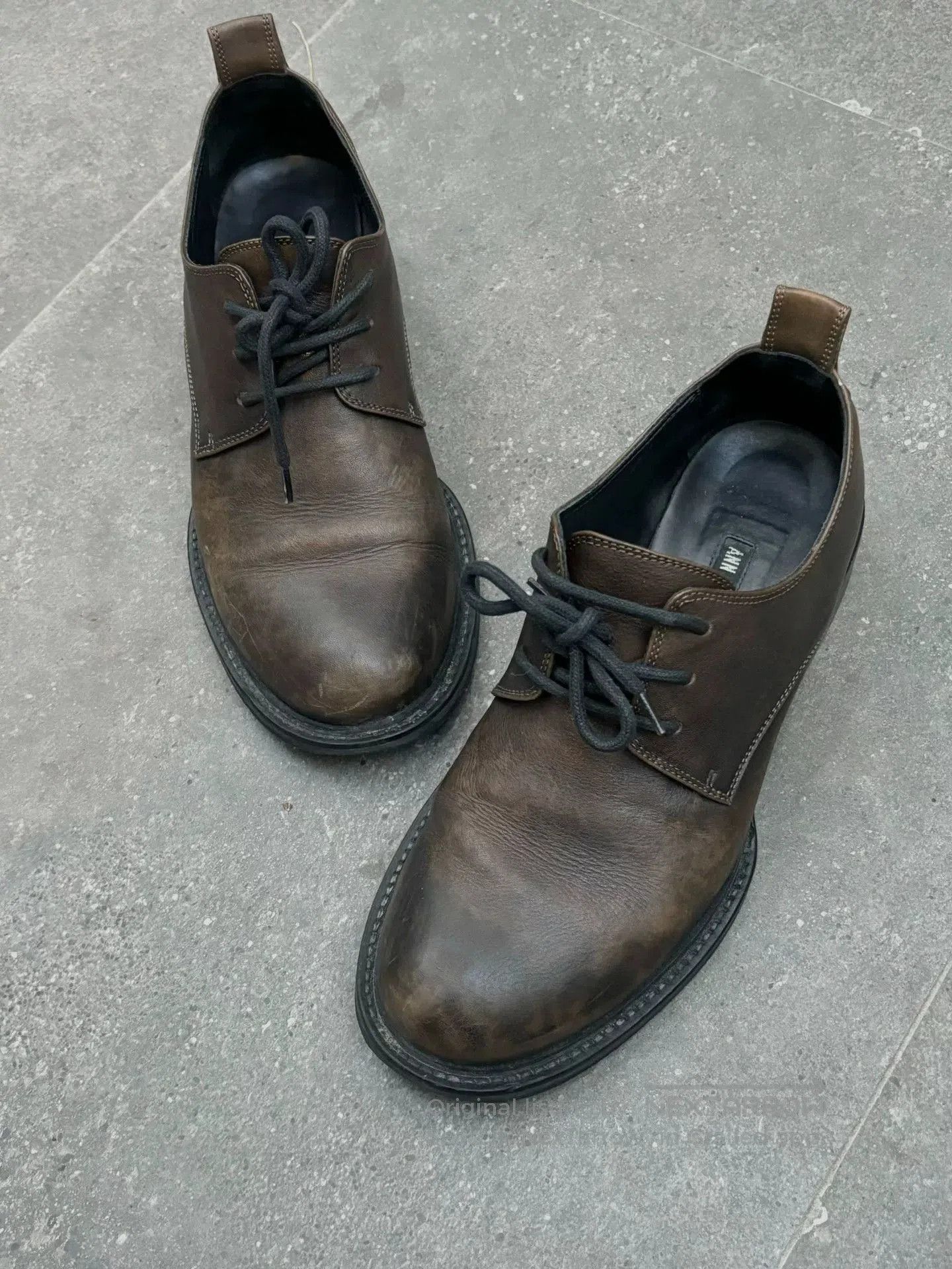 Ann Demeulemeester ann demeulemeester distressed leather derby shoes. Size US 7.5 / EU 40-41 - 2 Thumbnail