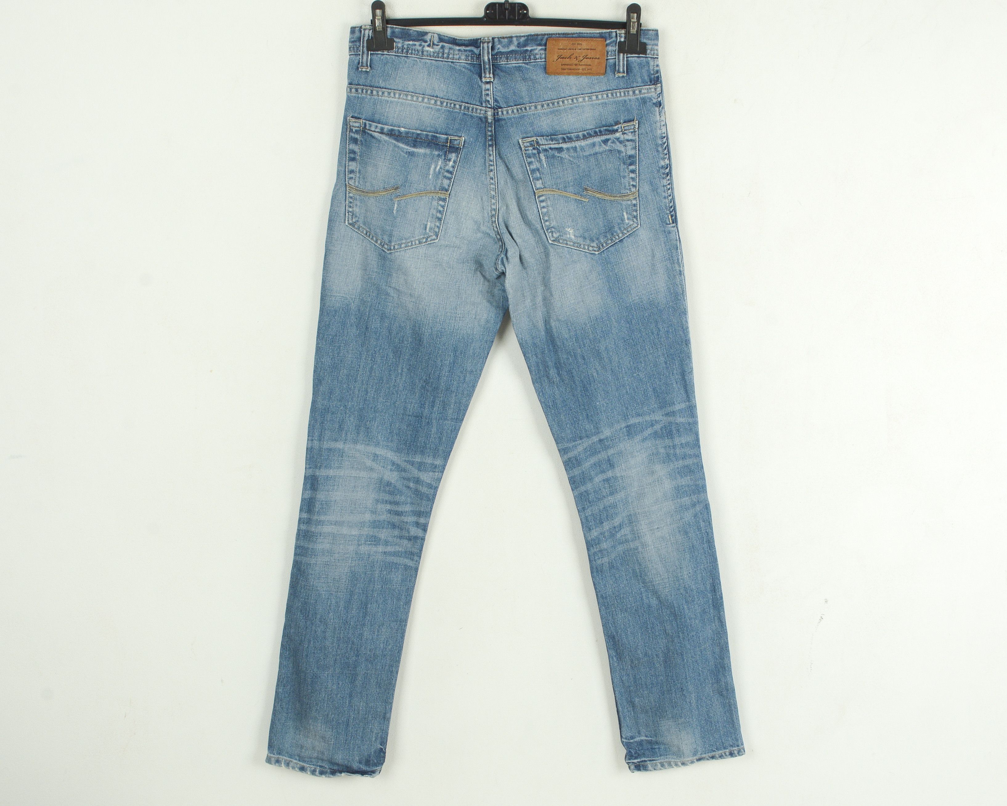 Jack & Jones Tim W31 L32 Slim Straight Jeans Denim Pants Trousers Ripped Size US 31 - 3 Thumbnail