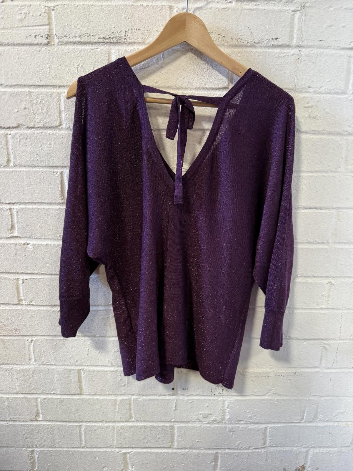 NEXT Next Purple Knit Sweater with Tie Back Detail - Size Small Size S / US 4 / IT 40 - 1 Thumbnail