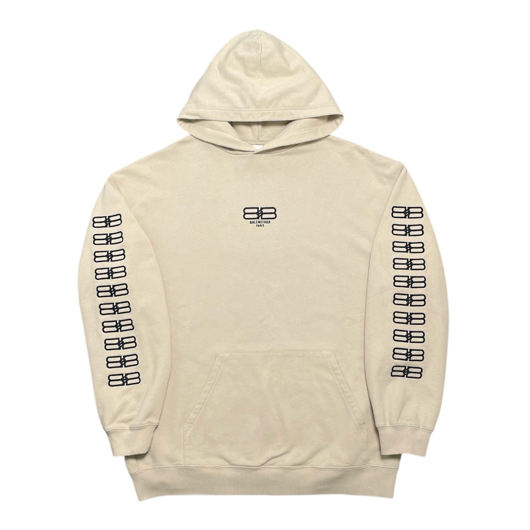 Balenciaga BB Paris Icon Embroidered Hooded Sweatshirt Beige Size US S / EU 44-46 / 1 - 1 Thumbnail